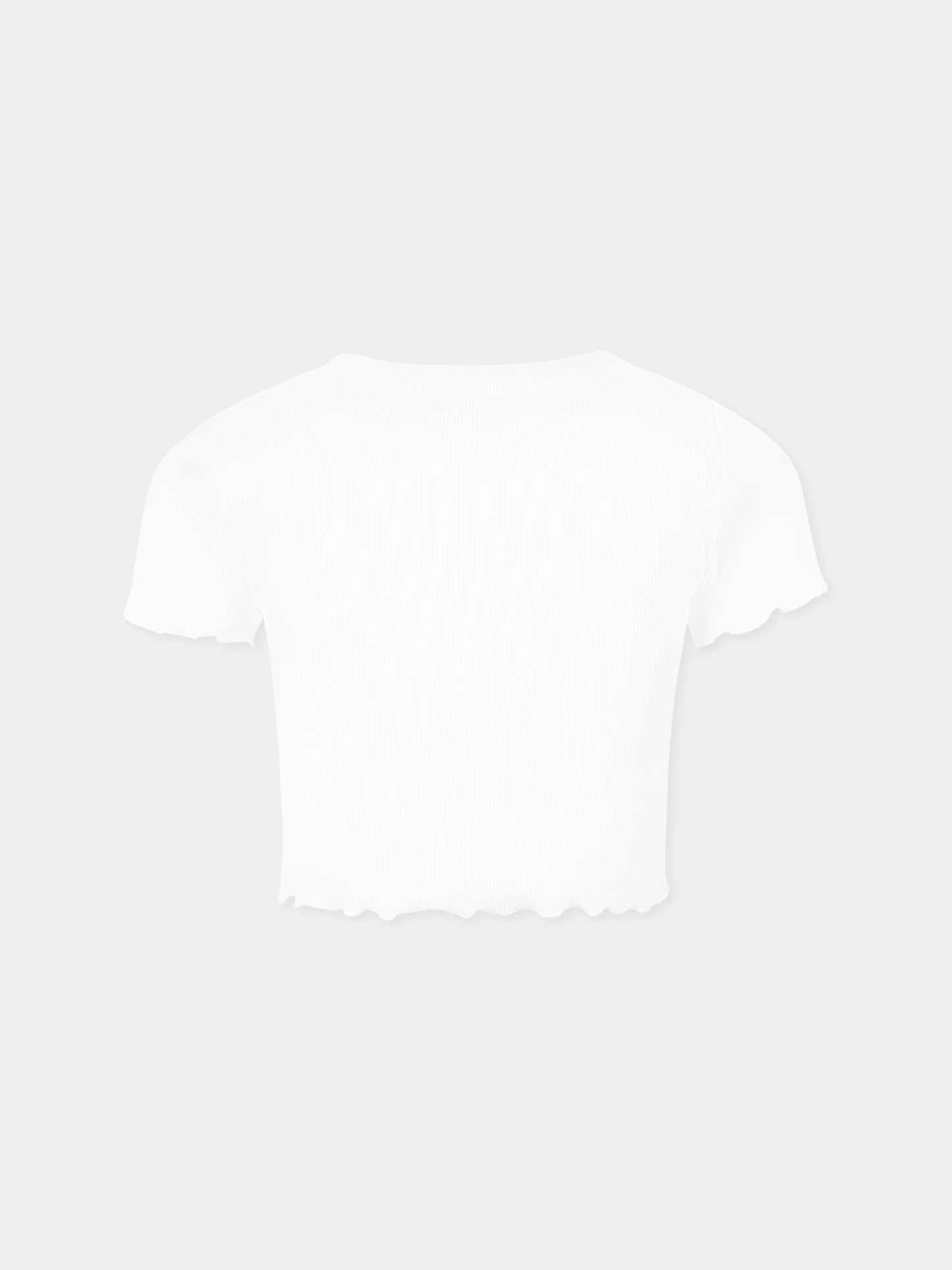 T-shirt bianca per bambina con logo,Sonia Rykiel Paris,A00300 10P