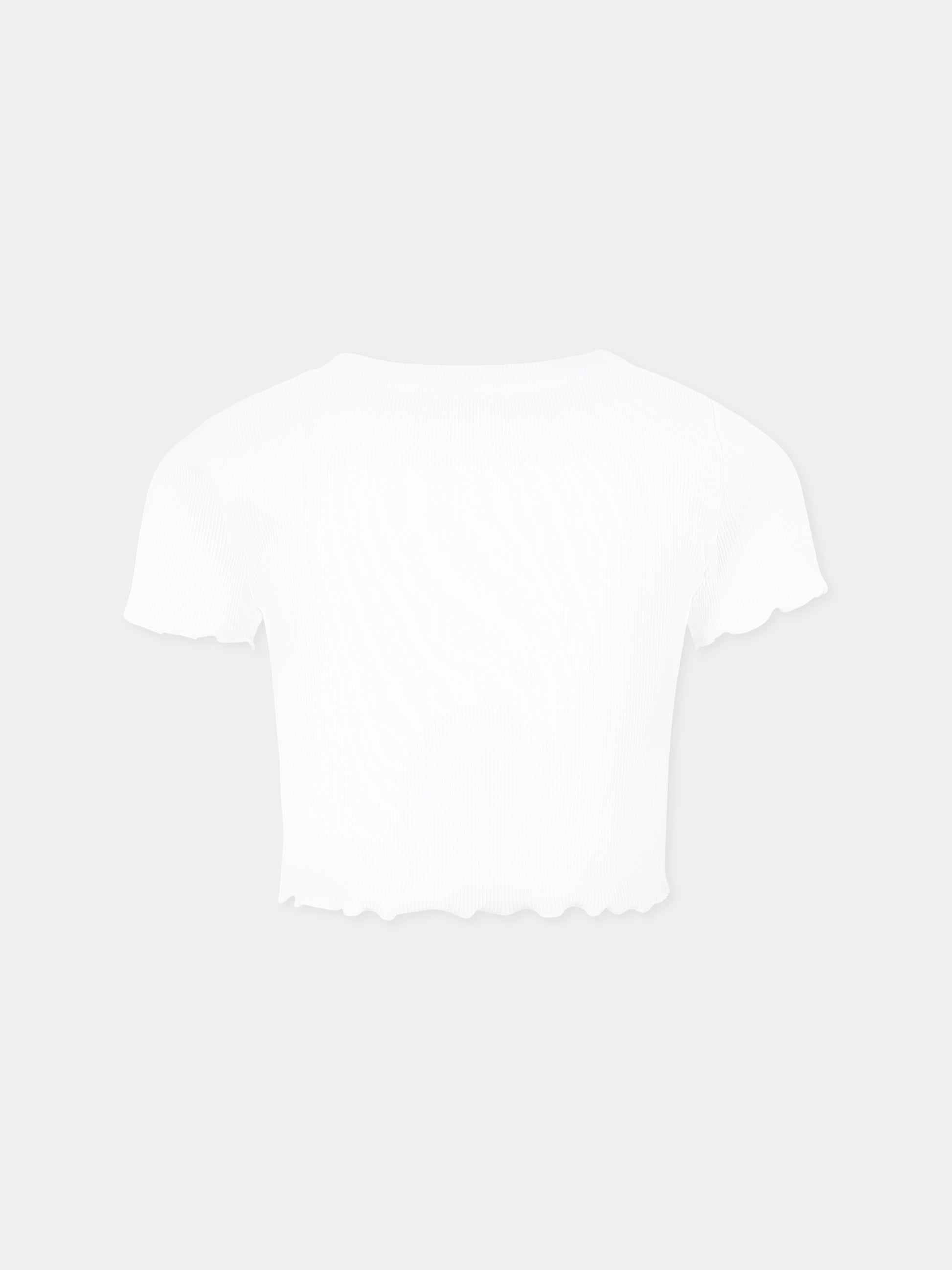 T-shirt bianca per bambina con logo,Sonia Rykiel Paris,A00300 10P