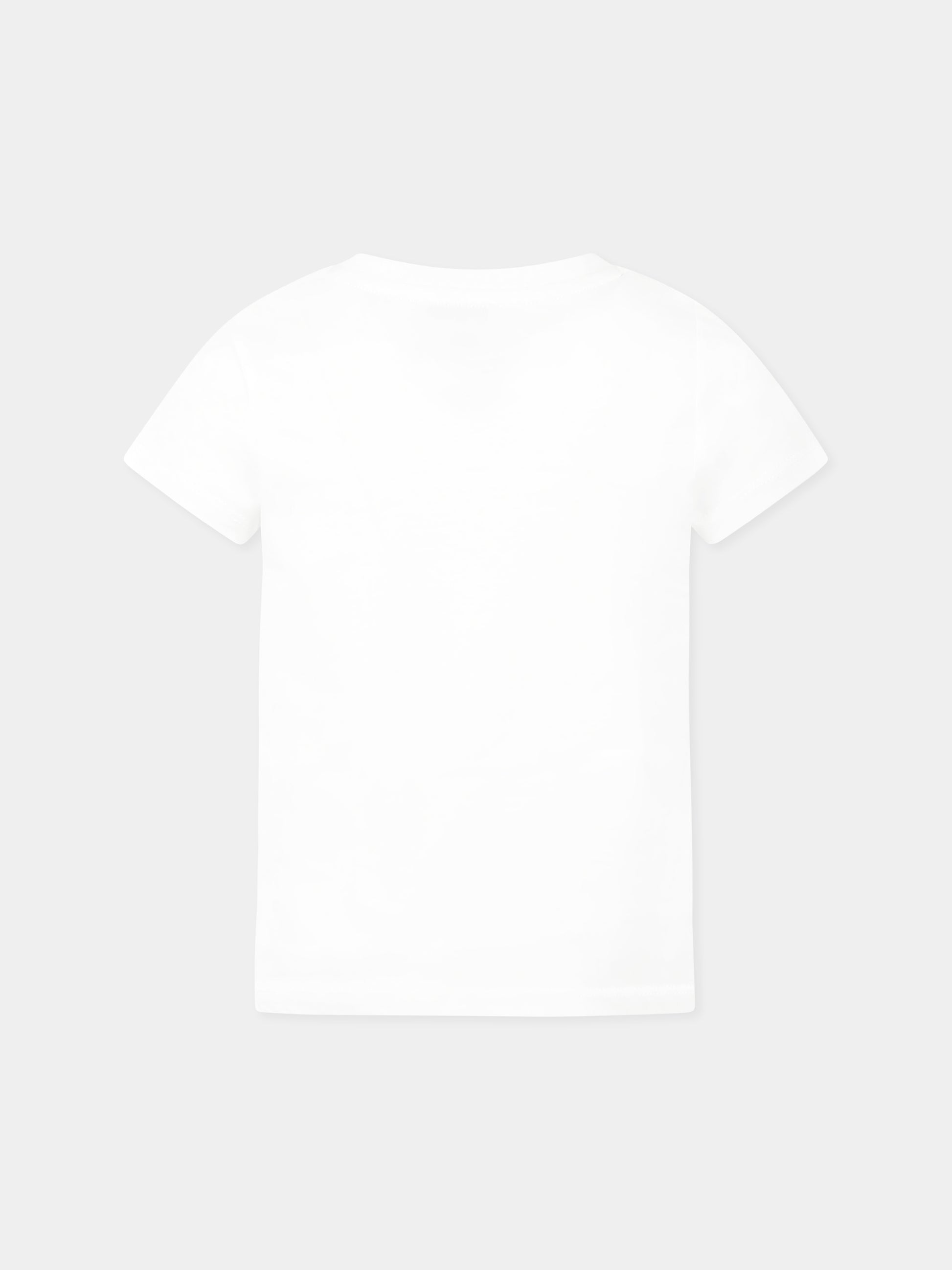 T-shirt bianca per bambina con logo,Sonia Rykiel Paris,A00304 10P