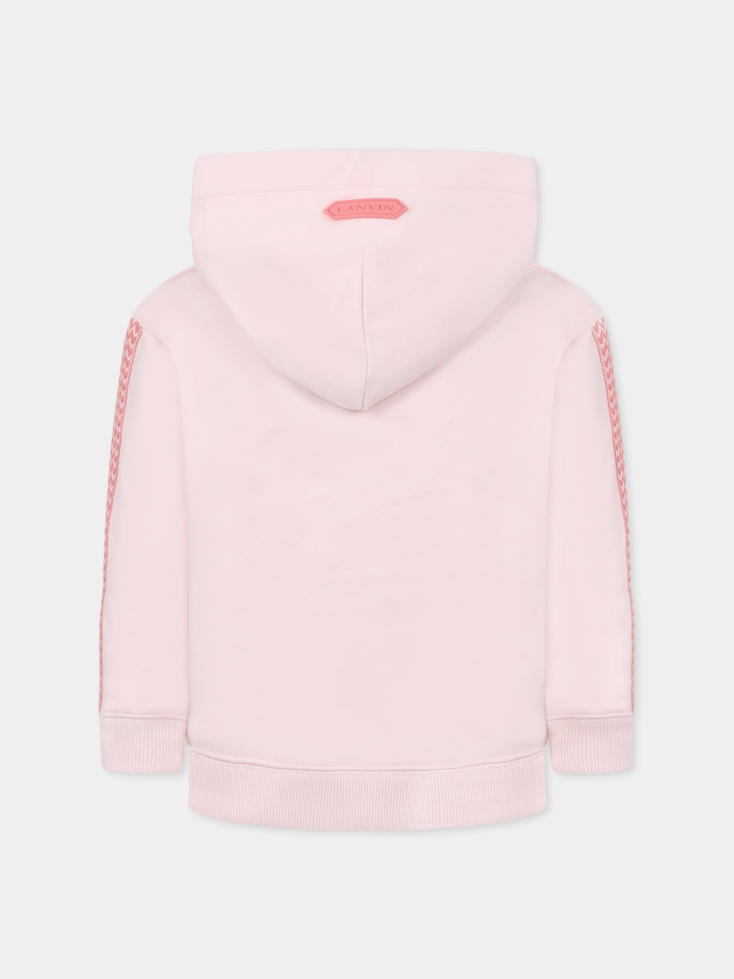 Pink sweatshirt for girl with logo