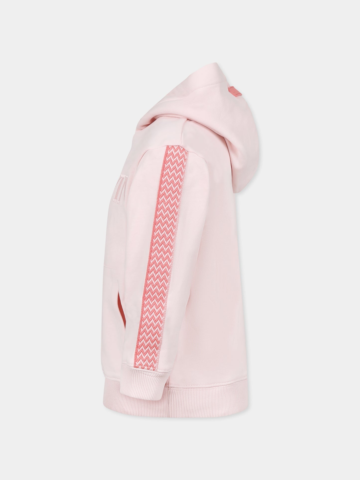 Pink sweatshirt for girl with logo