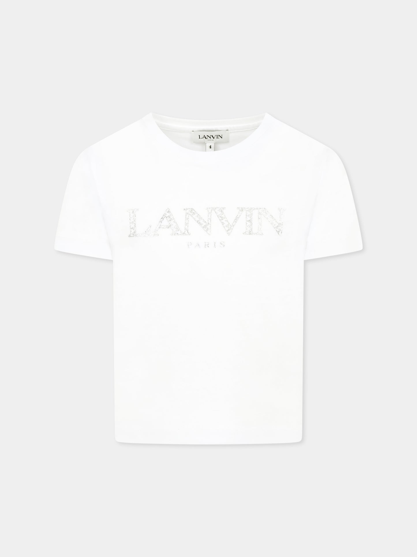 White t-shirt for girl with logo