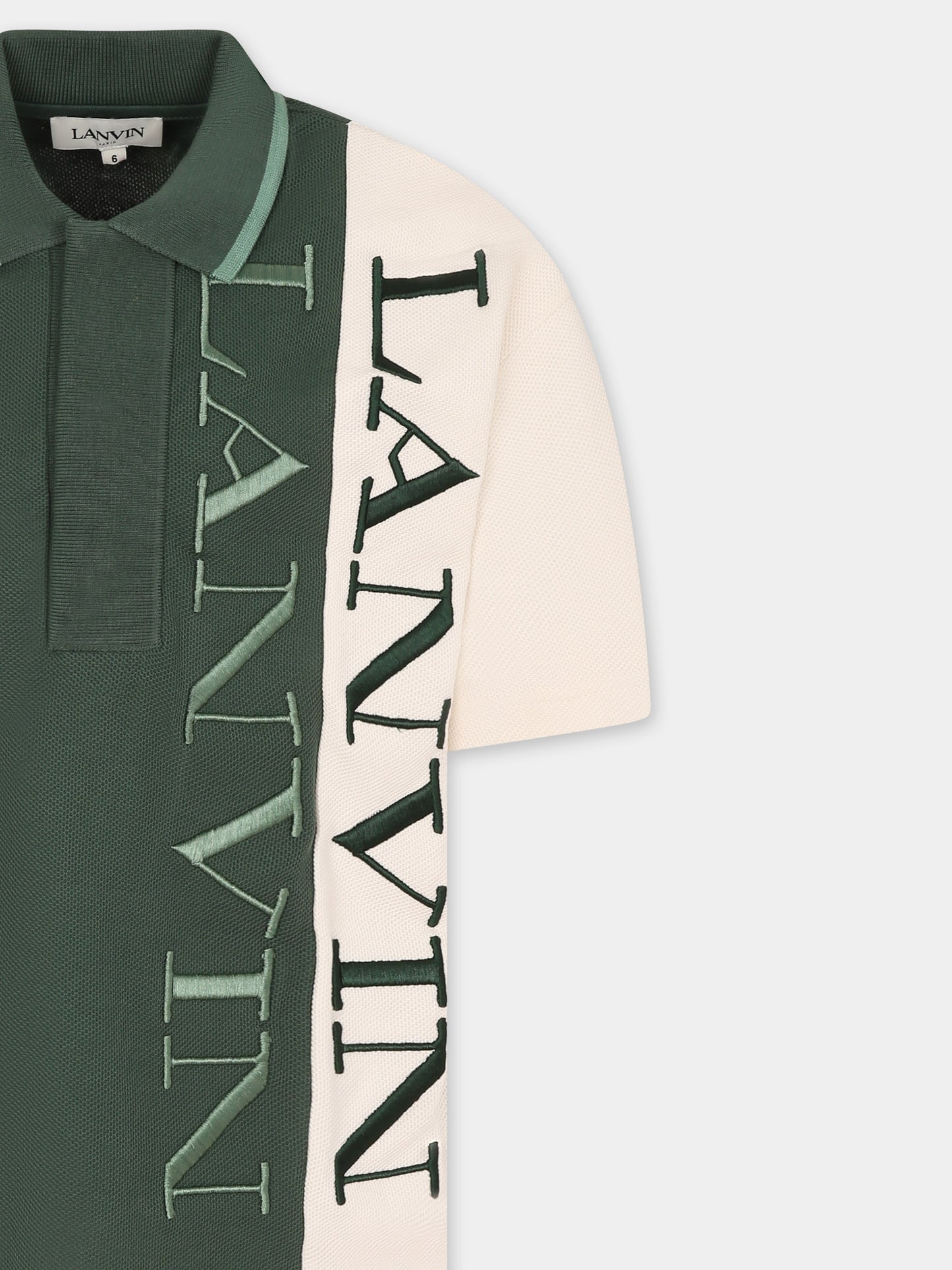 Polo verde per bambino con logo,Lanvin Petite,N30223 U81