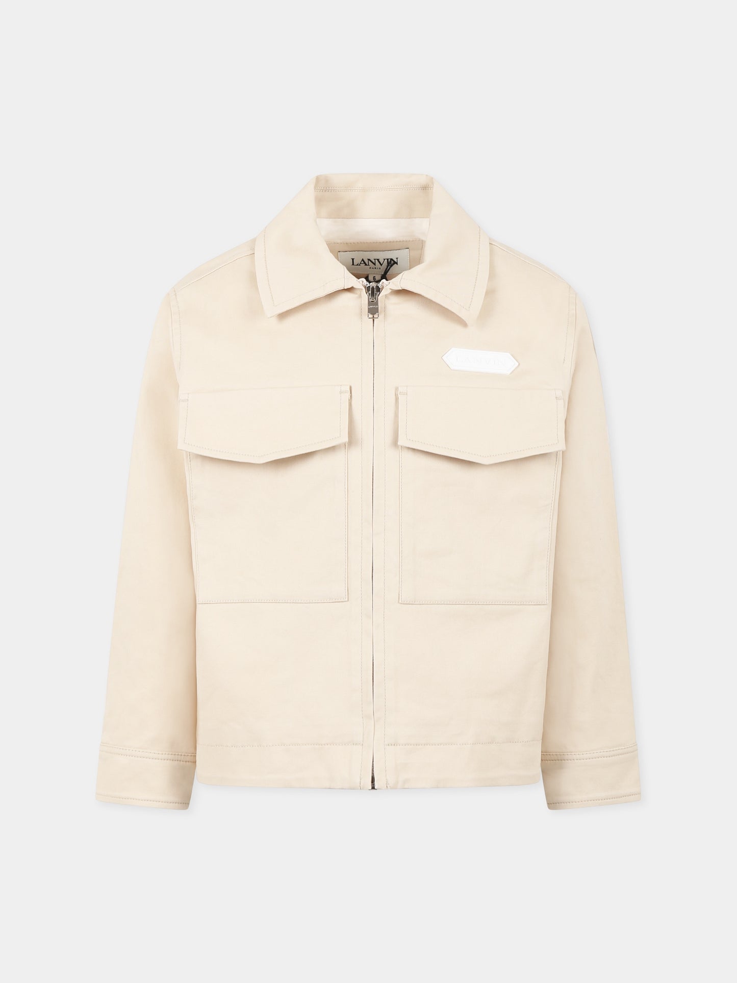 Giubbotto avorio per bambino con logo,Lanvin Petite,N30234 184