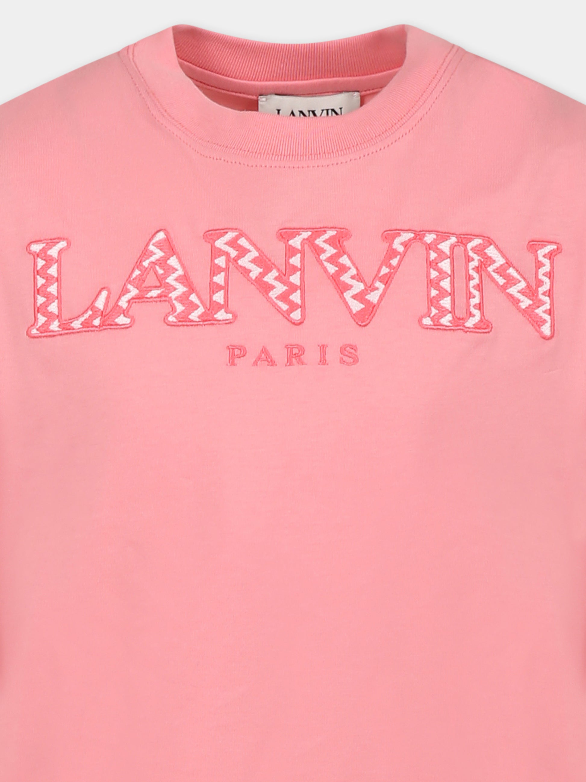 Vestito rosa per bambina con logo,Lanvin Petite,N30191 49C