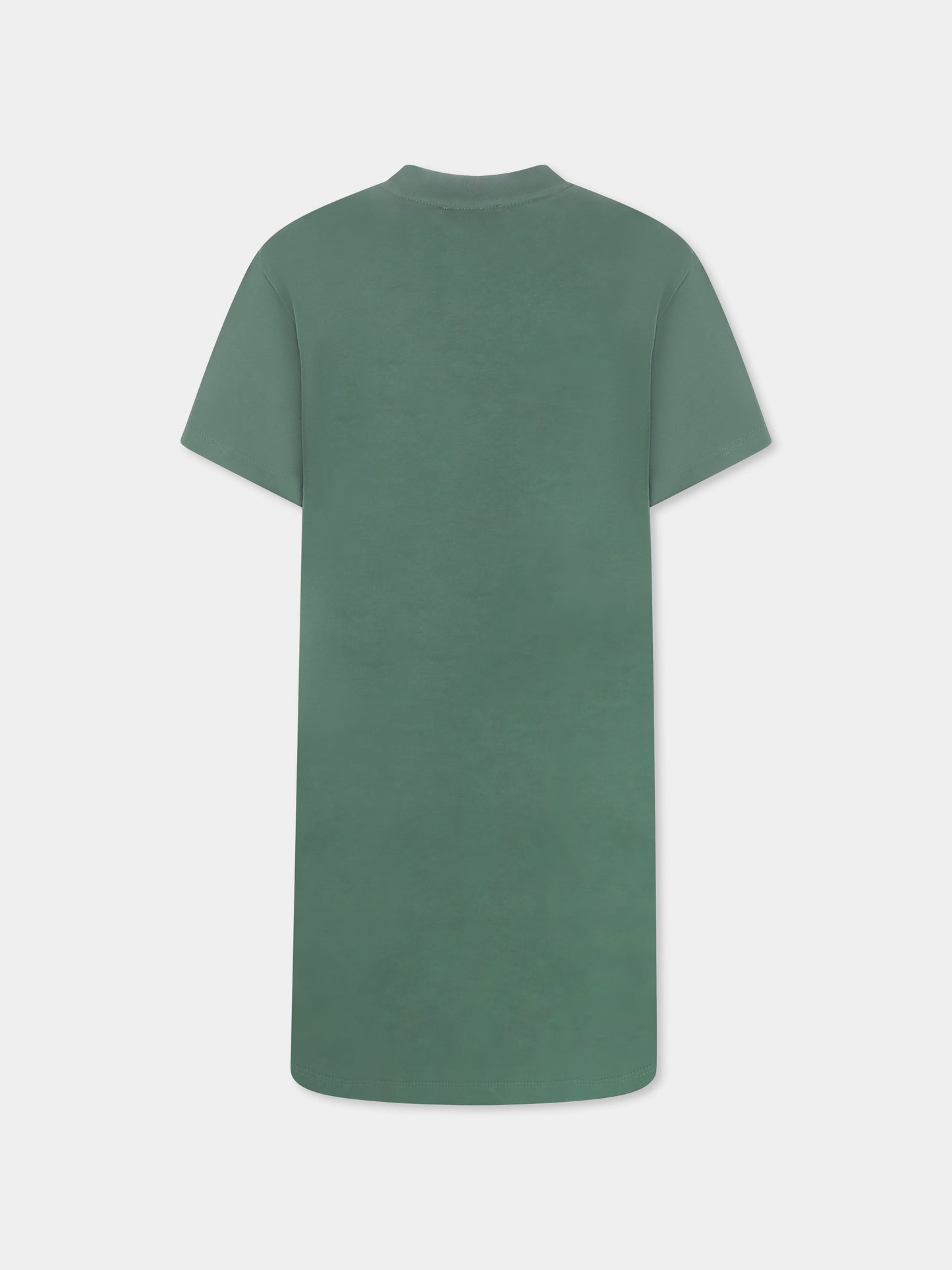 Green dress for girl with logo