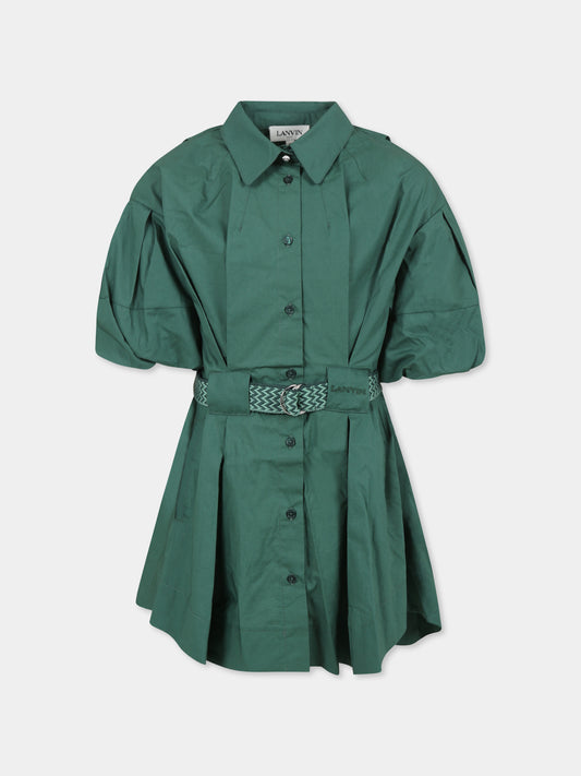 Vestito verde per bambina con logo,Lanvin Petite,N30204 722