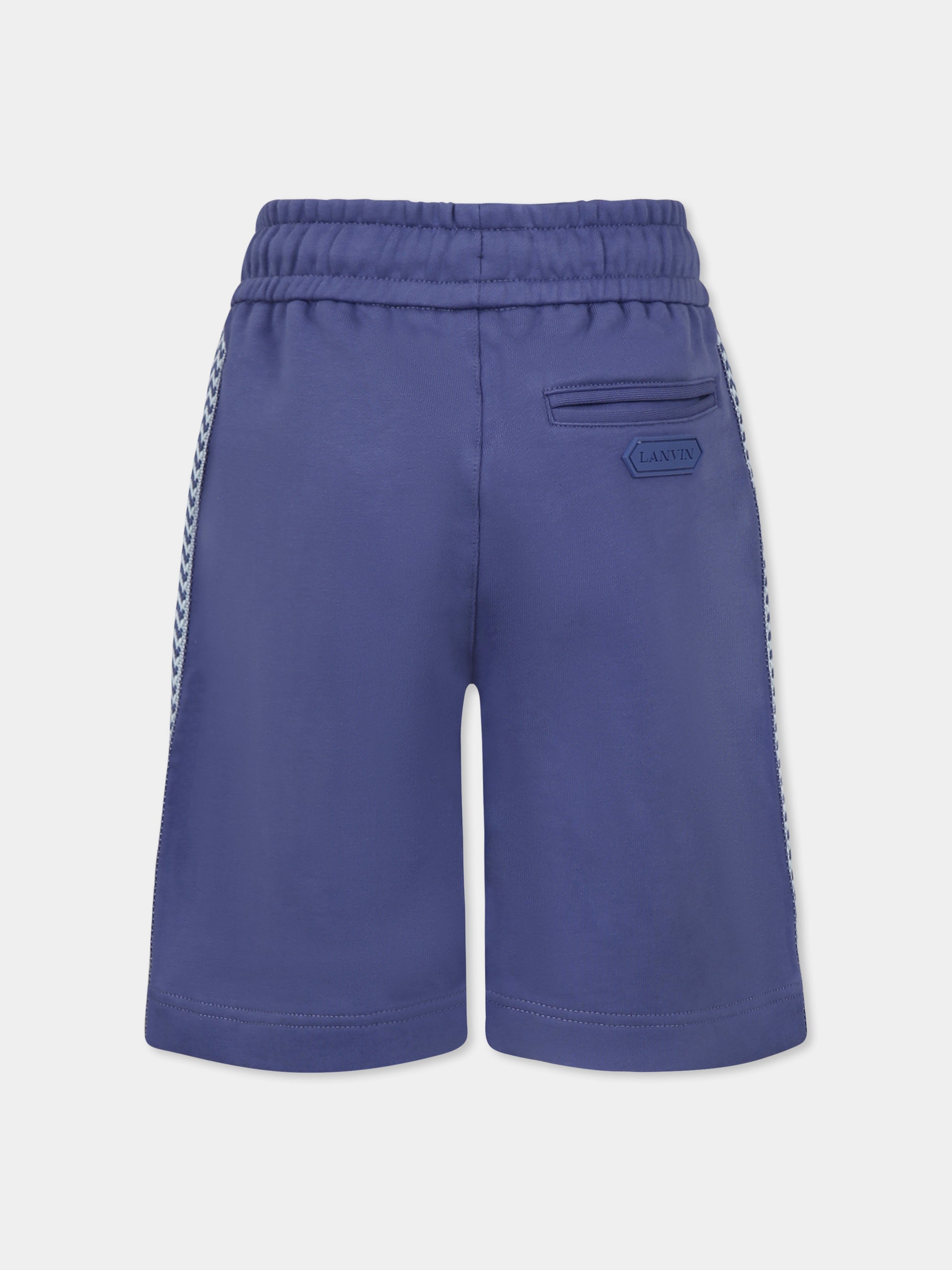 Shorts blu per bambino con logo,Lanvin Petite,N30229 80W
