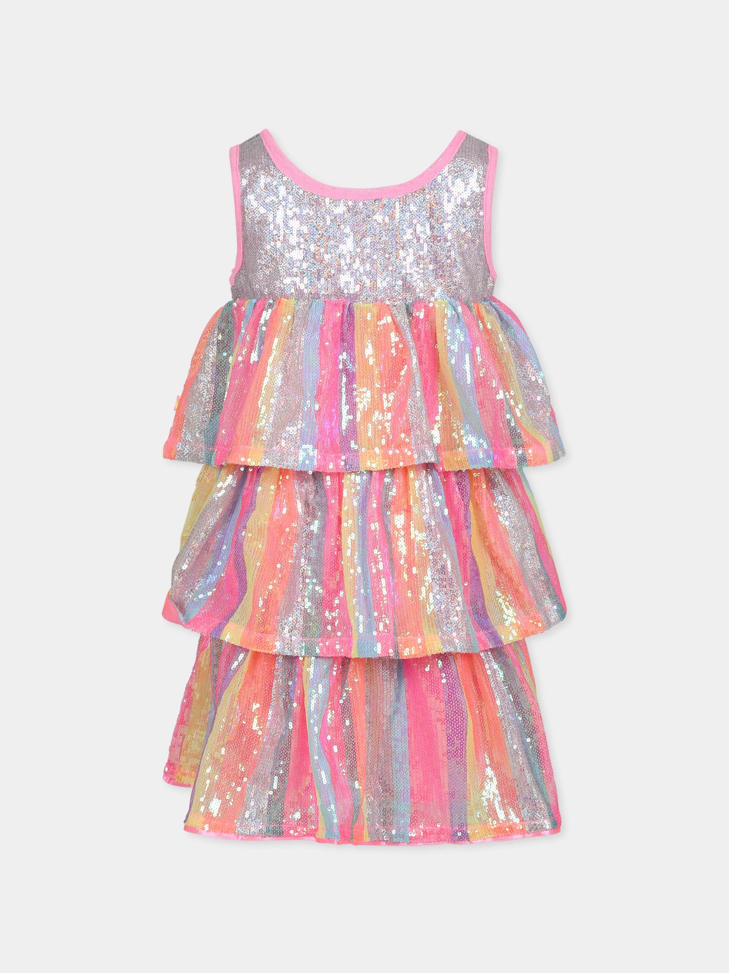 Vestito multicolor per bambina con paillettes,Billieblush,U20968 462