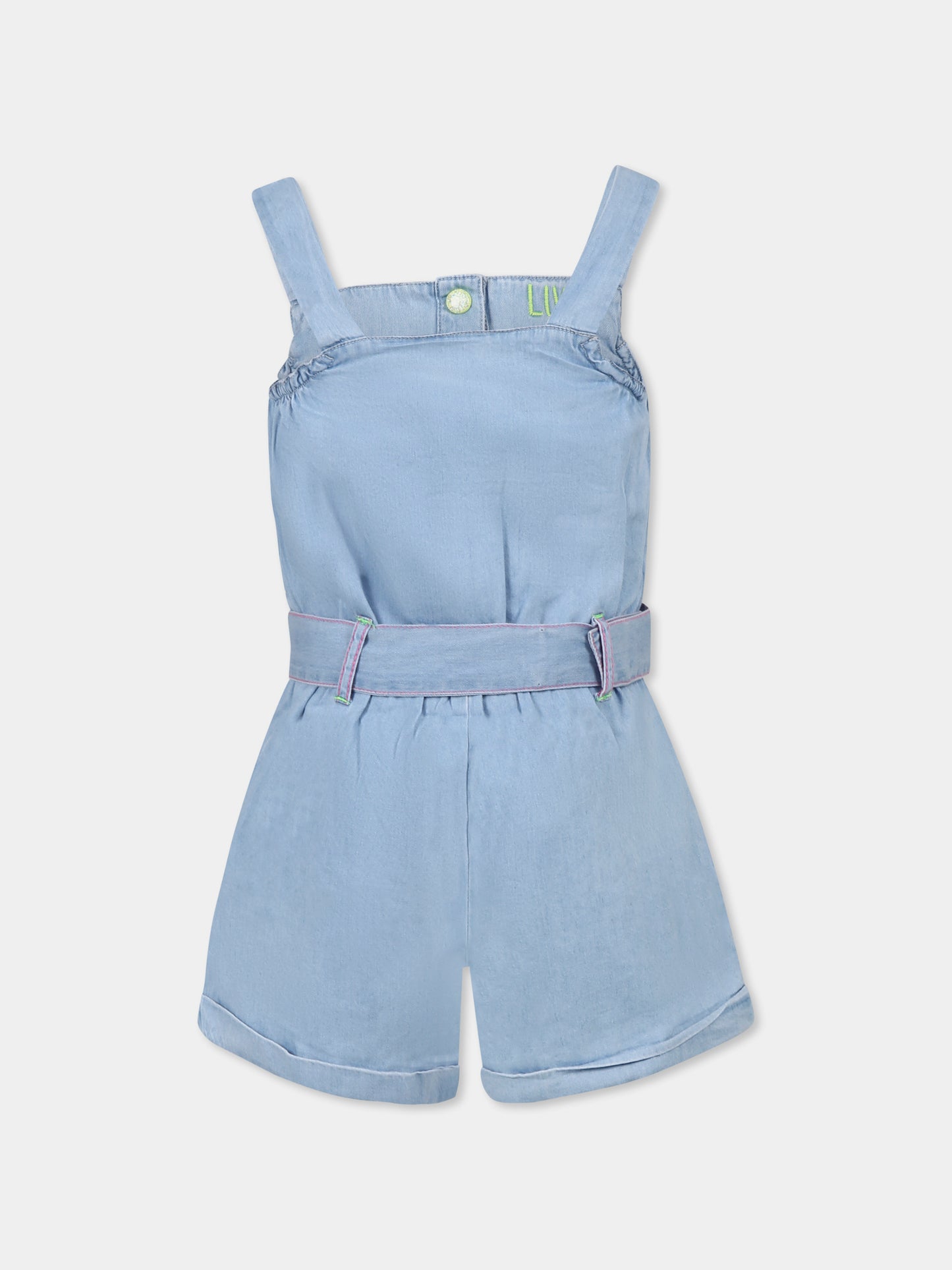 Jumpsuit denim per bambina con palma,Billieblush,U20847 Z04