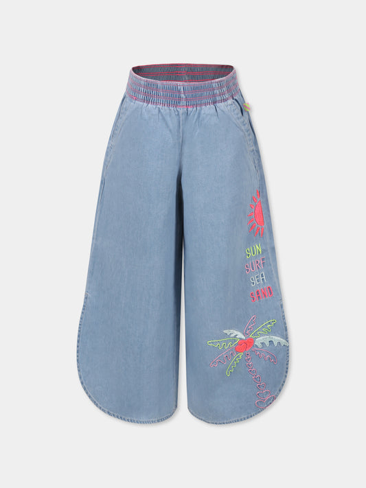 Jeans denim per bambina con palma,Billieblush,U20859 Z04