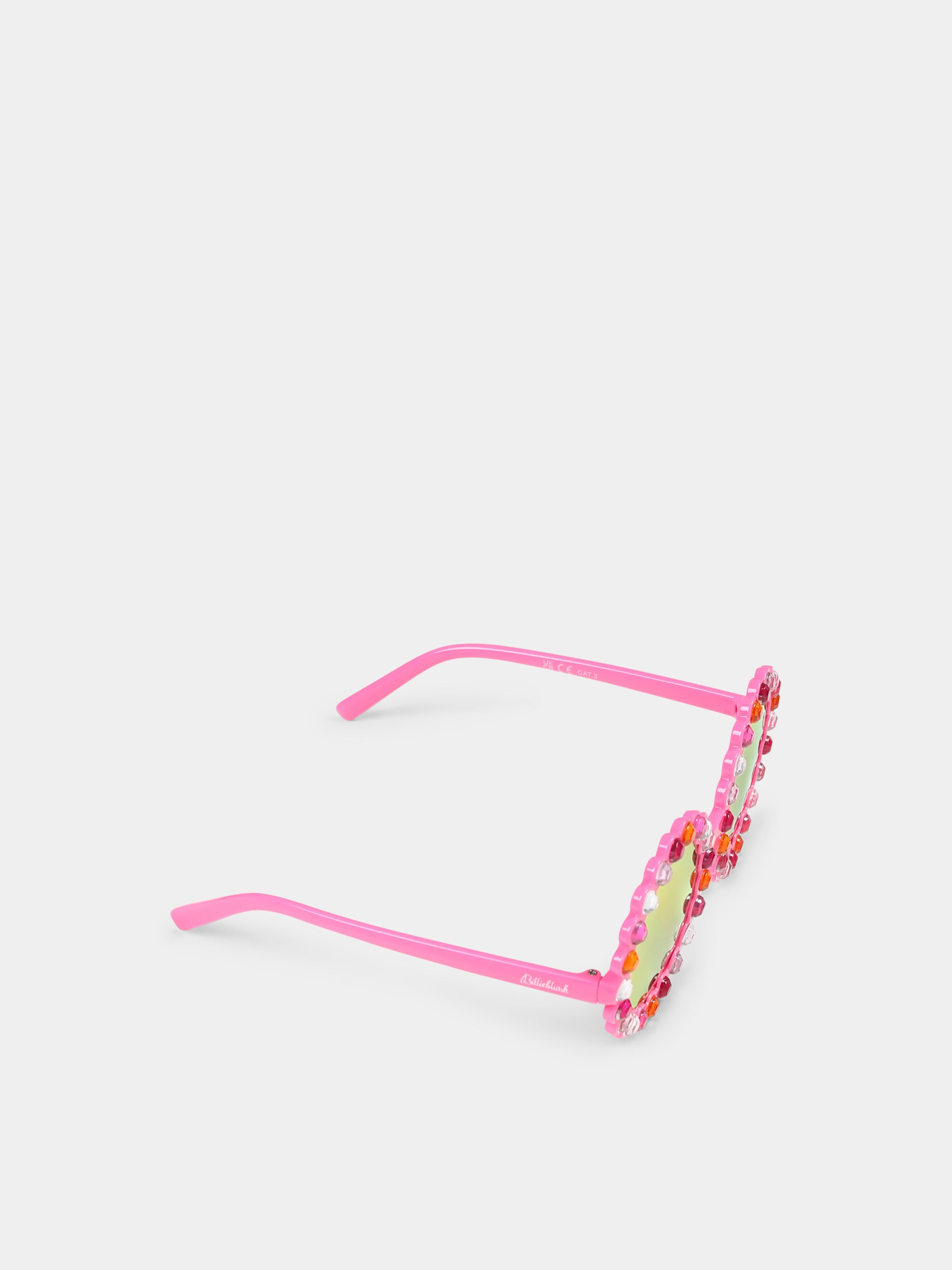 Occhiali da sole fucsia per bambina con strass,Billieblush,U20809 462