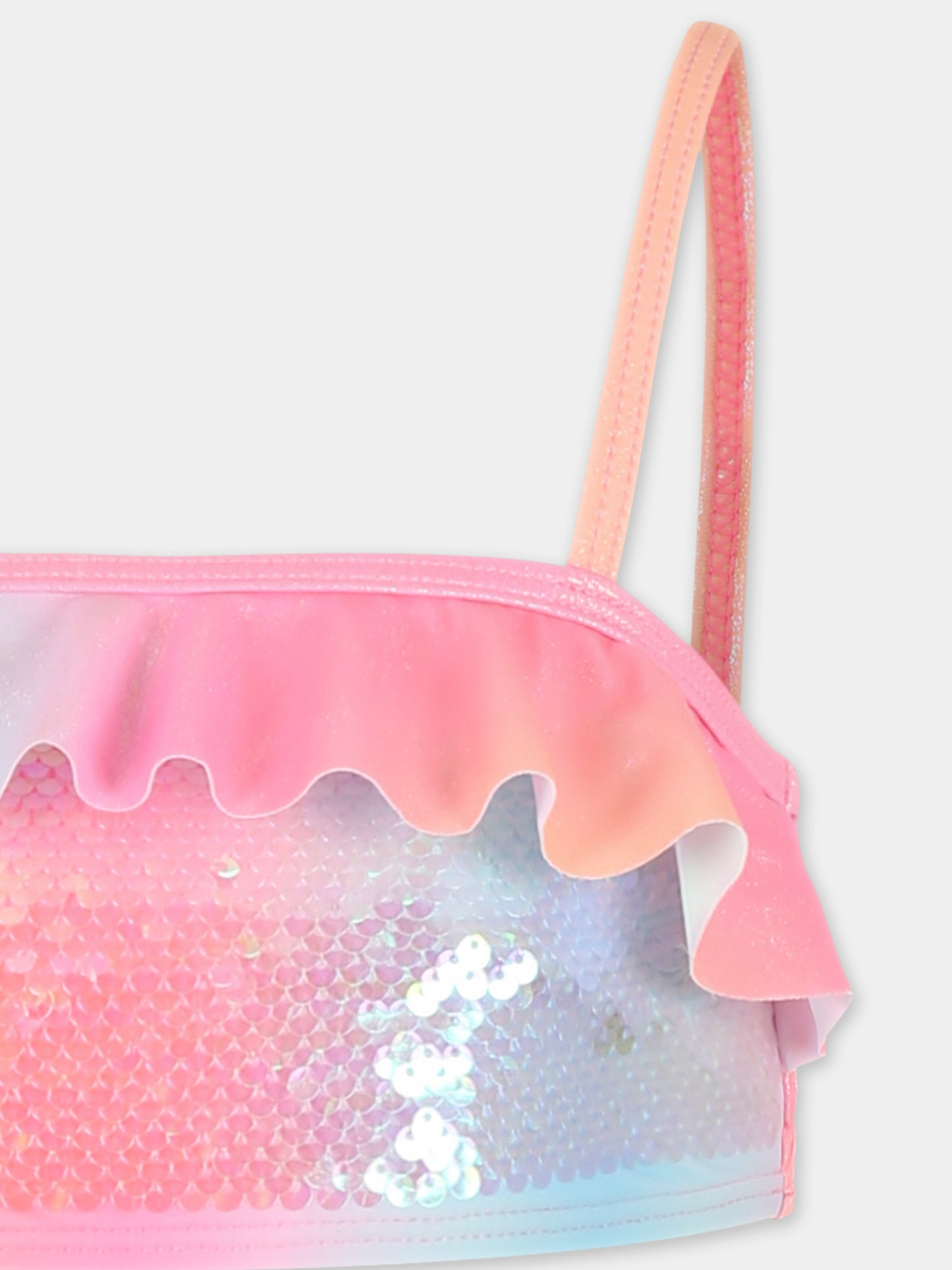 Multicolor bikini for girl with sequins