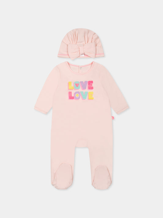 Set tutina rosa per neonata con scritta,Billieblush,U21017 45S