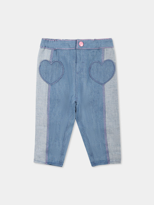 Jeans denim per neonata con logo,Billieblush,U20838 Z10