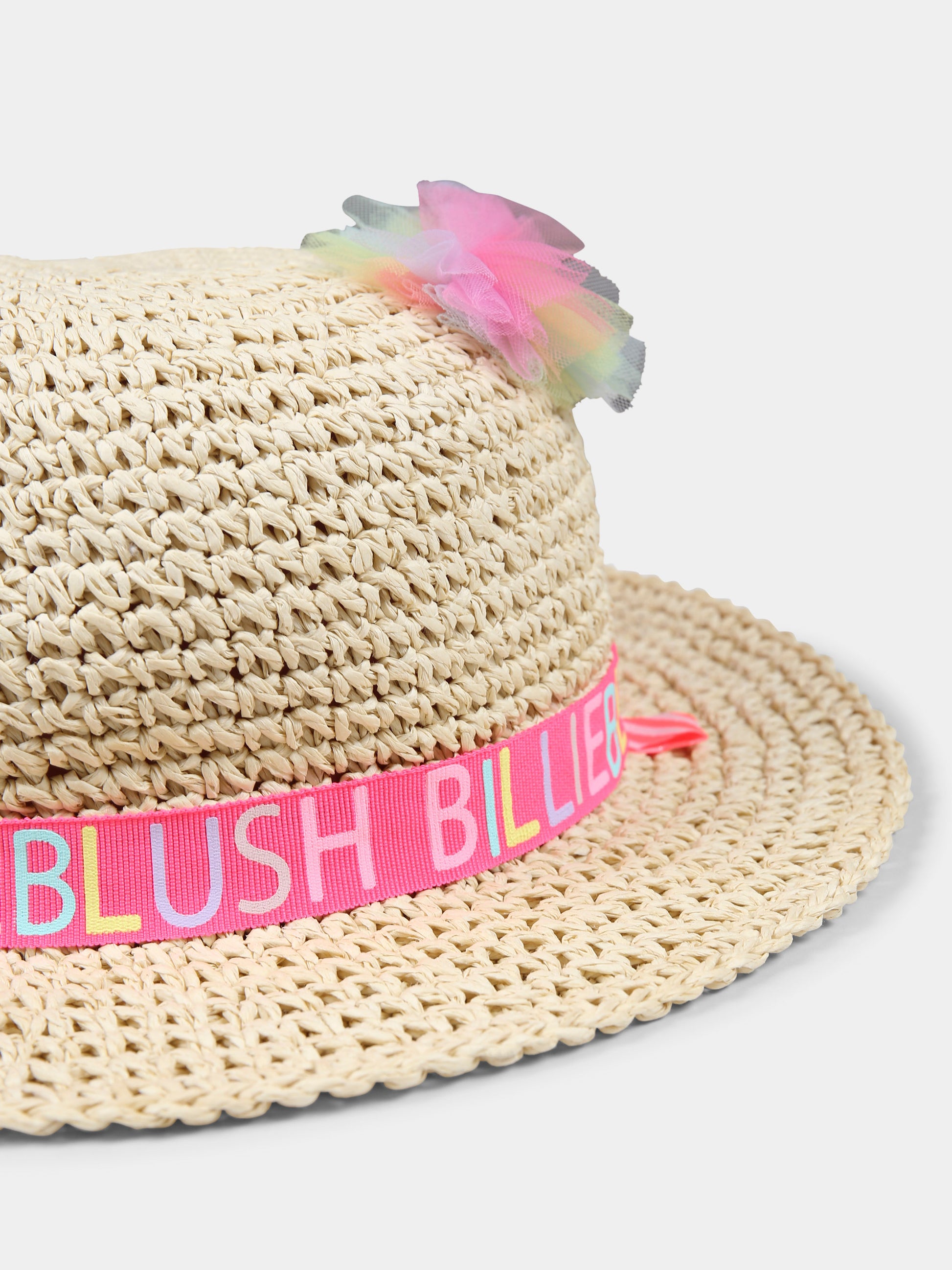 Cappello beige per neonata con pom pon,Billieblush,U20753 47A