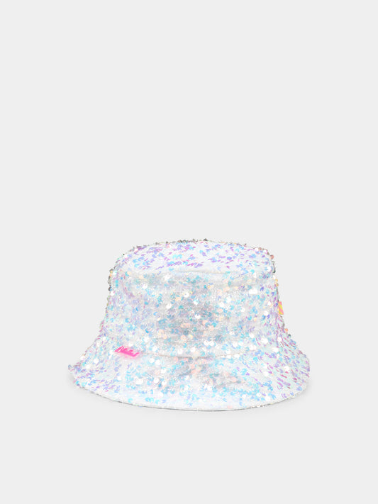 Cloche bianca per bambina con paillettes,Billieblush,U20769 111