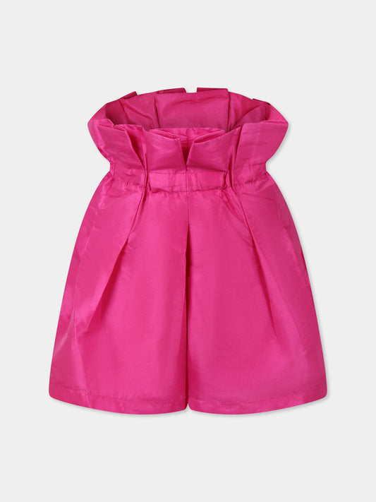 Shorts fucsia per bambina con logo,Karl Lagerfeld Kids,Z30449 49J
