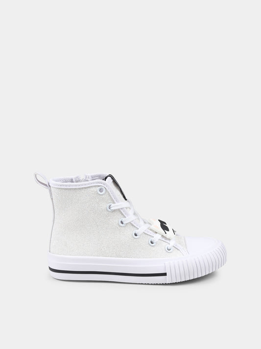 Sneakers bianche per bambina con Choupette e Karl Lagerfeld,Karl Lagerfeld Kids,Z30585 10P