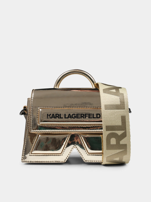 Borsa IKON K oro per bambina con logo,Karl Lagerfeld Kids,Z30400 576