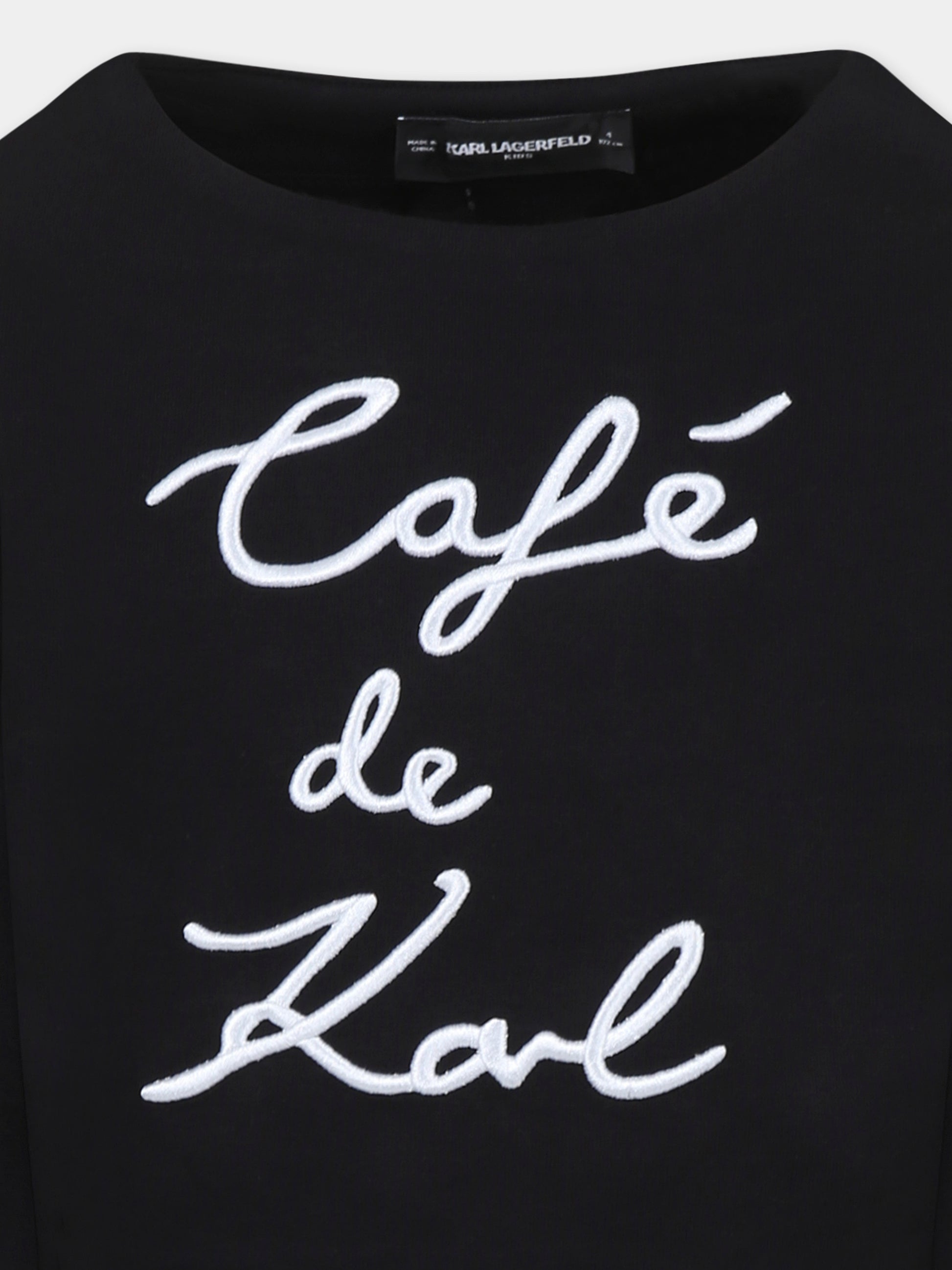 Felpa nera per bambina con logo,Karl Lagerfeld Kids,Z30473 09B