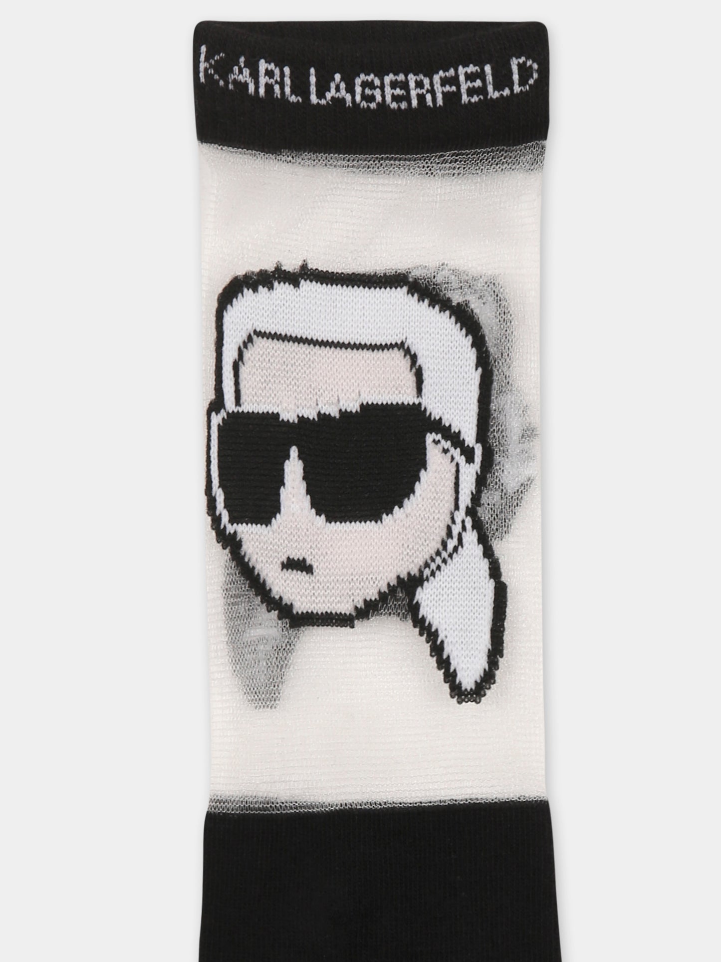 Calzini neri per bambina con Karl Lagerfeld,Karl Lagerfeld Kids,Z30545 09B