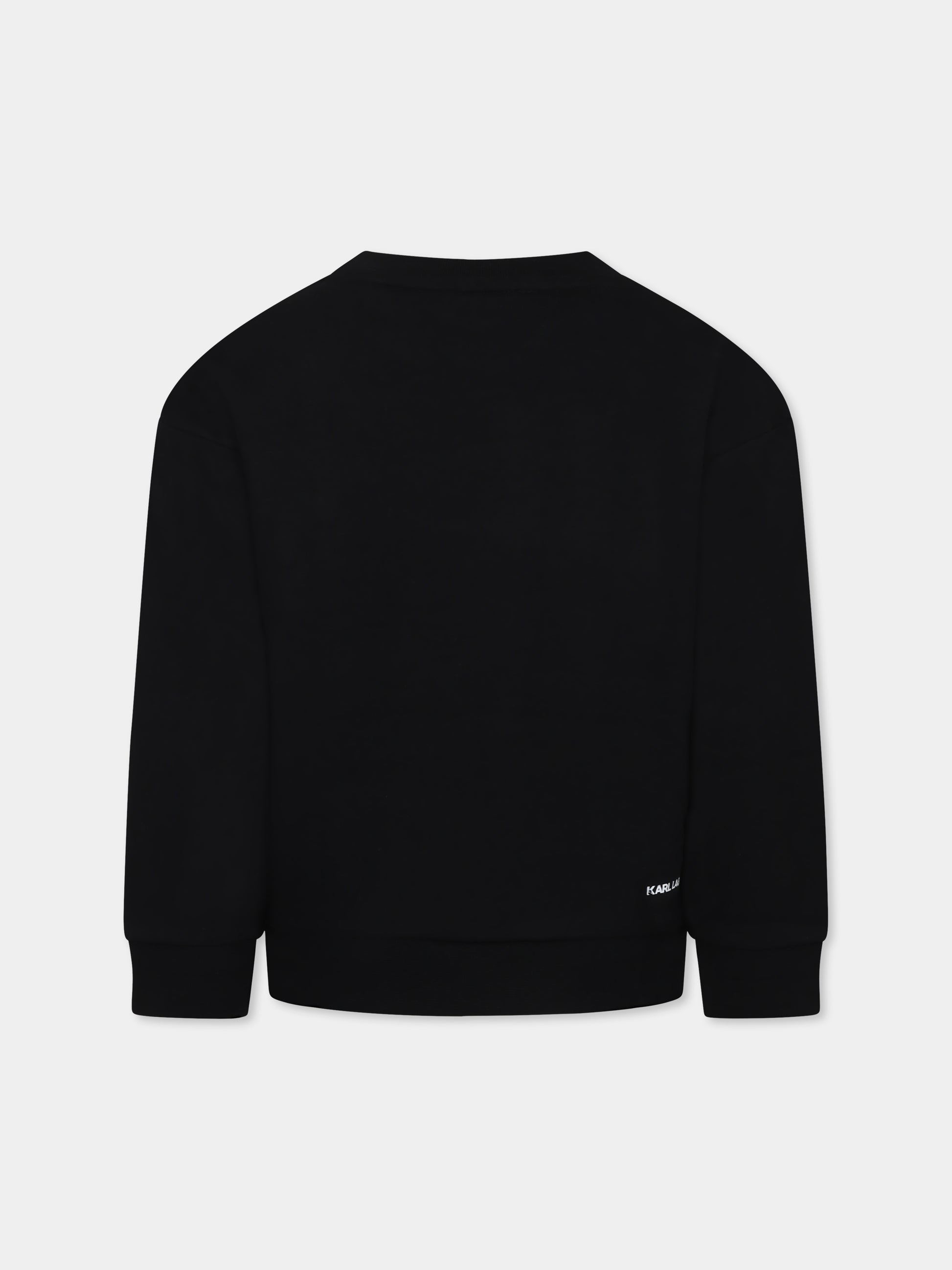 Felpa nera per bambini con Karl Lagerfeled,Karl Lagerfeld Kids,Z30431 09B