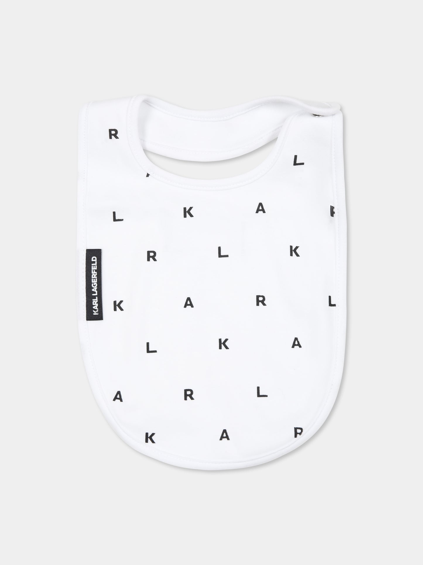 Set bavaglini bianchi per neonati con Choupette e Karl Lagerfeld,Karl Lagerfeld Kids,Z30388 10P
