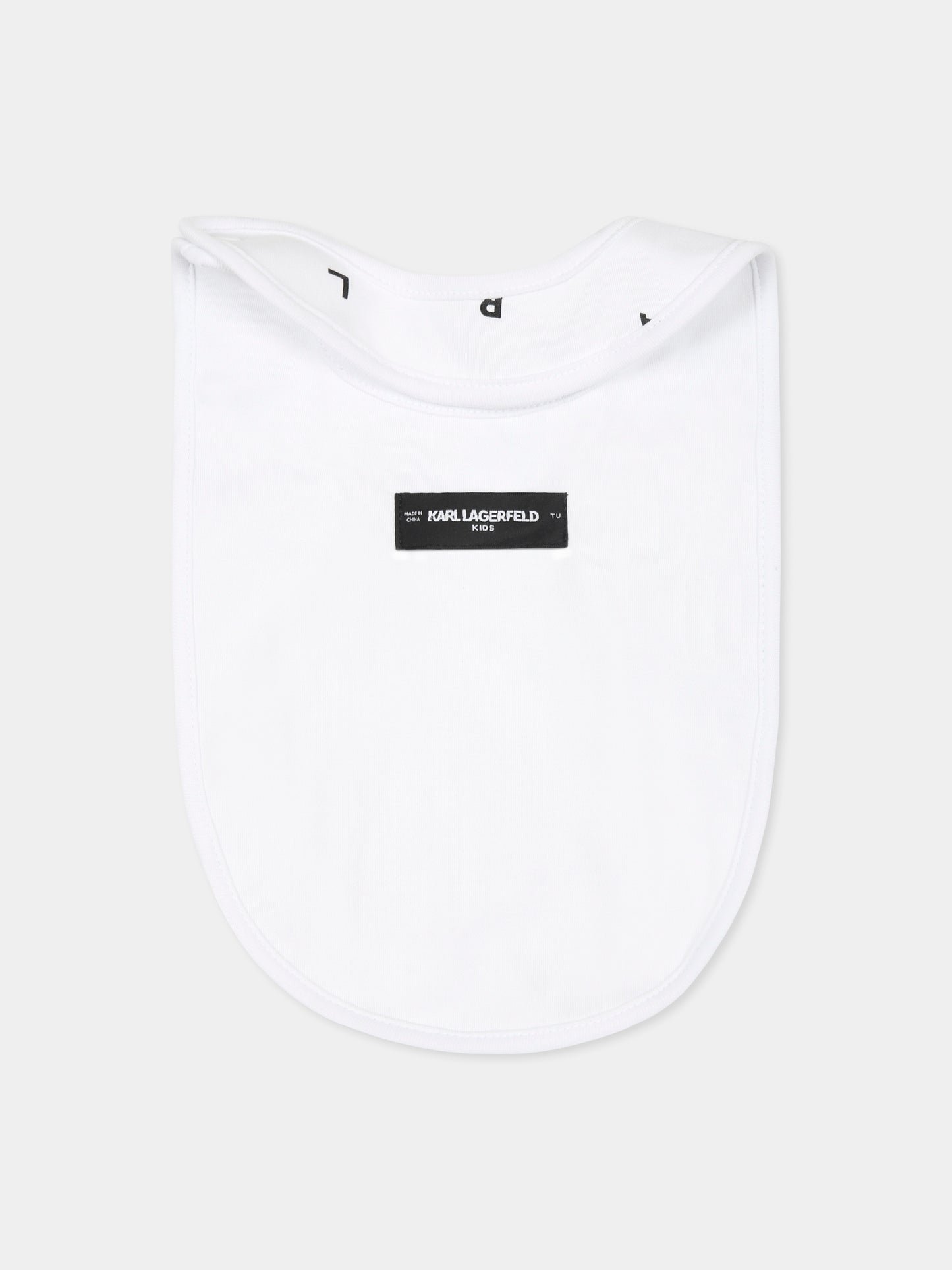 Set bavaglini bianchi per neonati con Choupette e Karl Lagerfeld,Karl Lagerfeld Kids,Z30388 10P