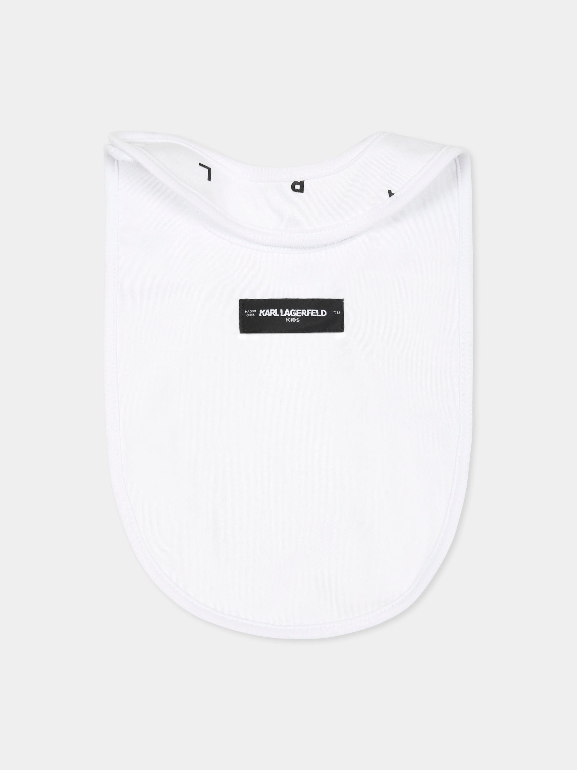 Set bavaglini bianchi per neonati con Choupette e Karl Lagerfeld,Karl Lagerfeld Kids,Z30388 10P