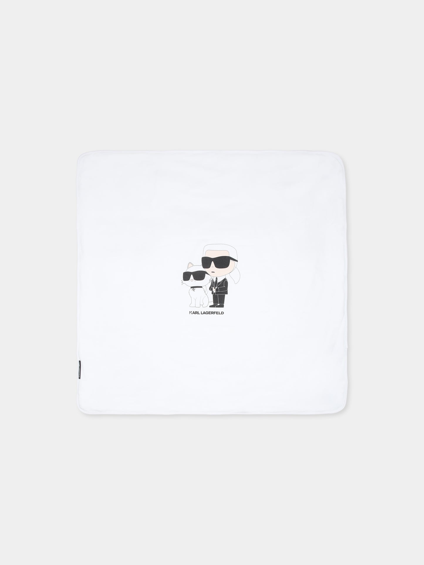 Coperta bianca per neonati con Choupette e Karl Lagerfeld,Karl Lagerfeld Kids,Z30556 10P
