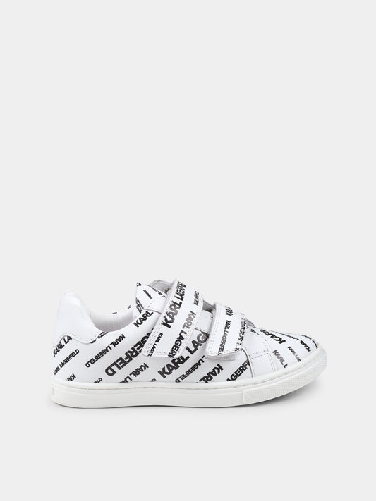 Sneakers bianche per bambino con logo,Karl Lagerfeld Kids,Z30542 N50