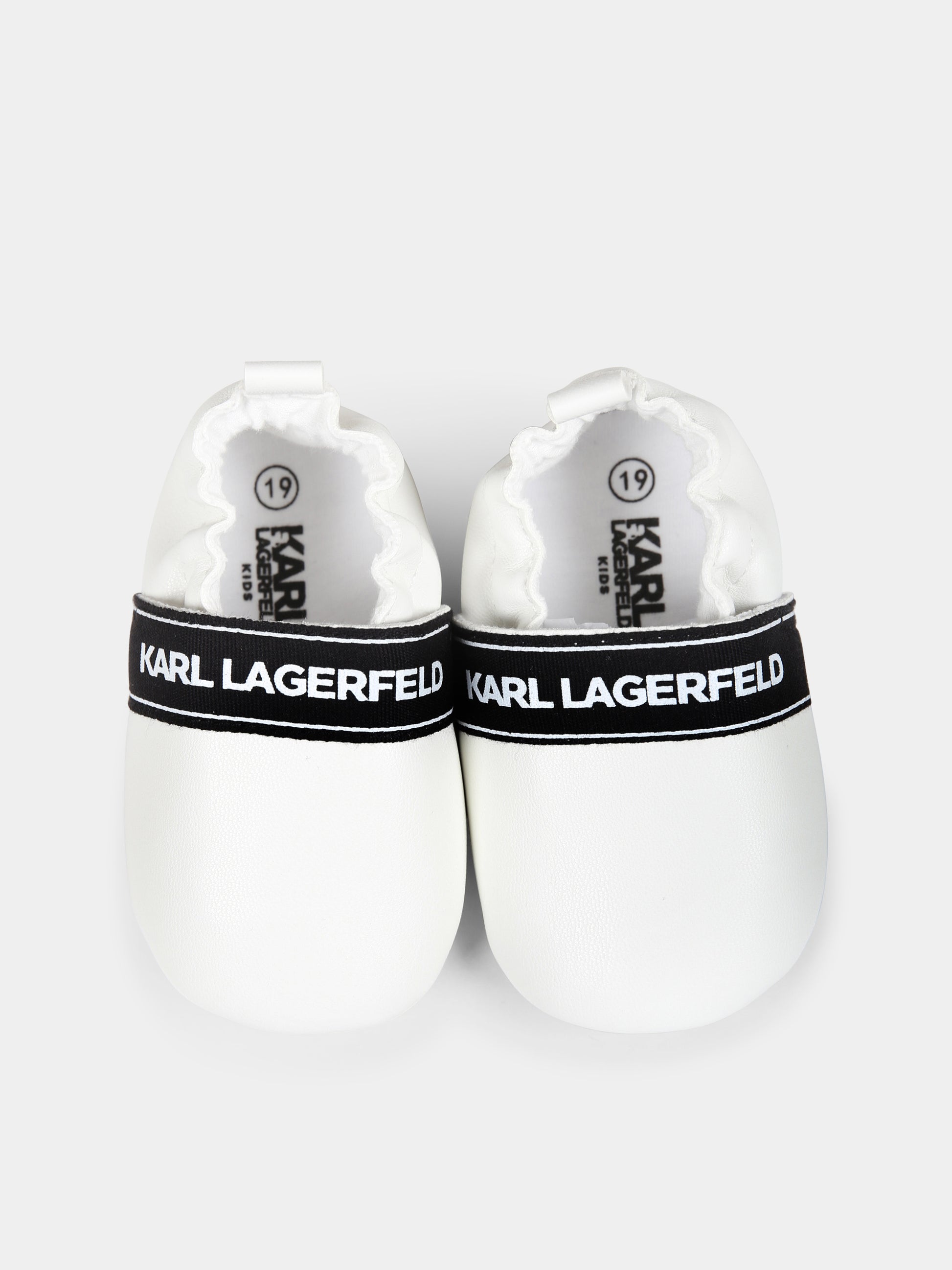 Slip on bianche per neonati con logo,Karl Lagerfeld Kids,Z30385 10P