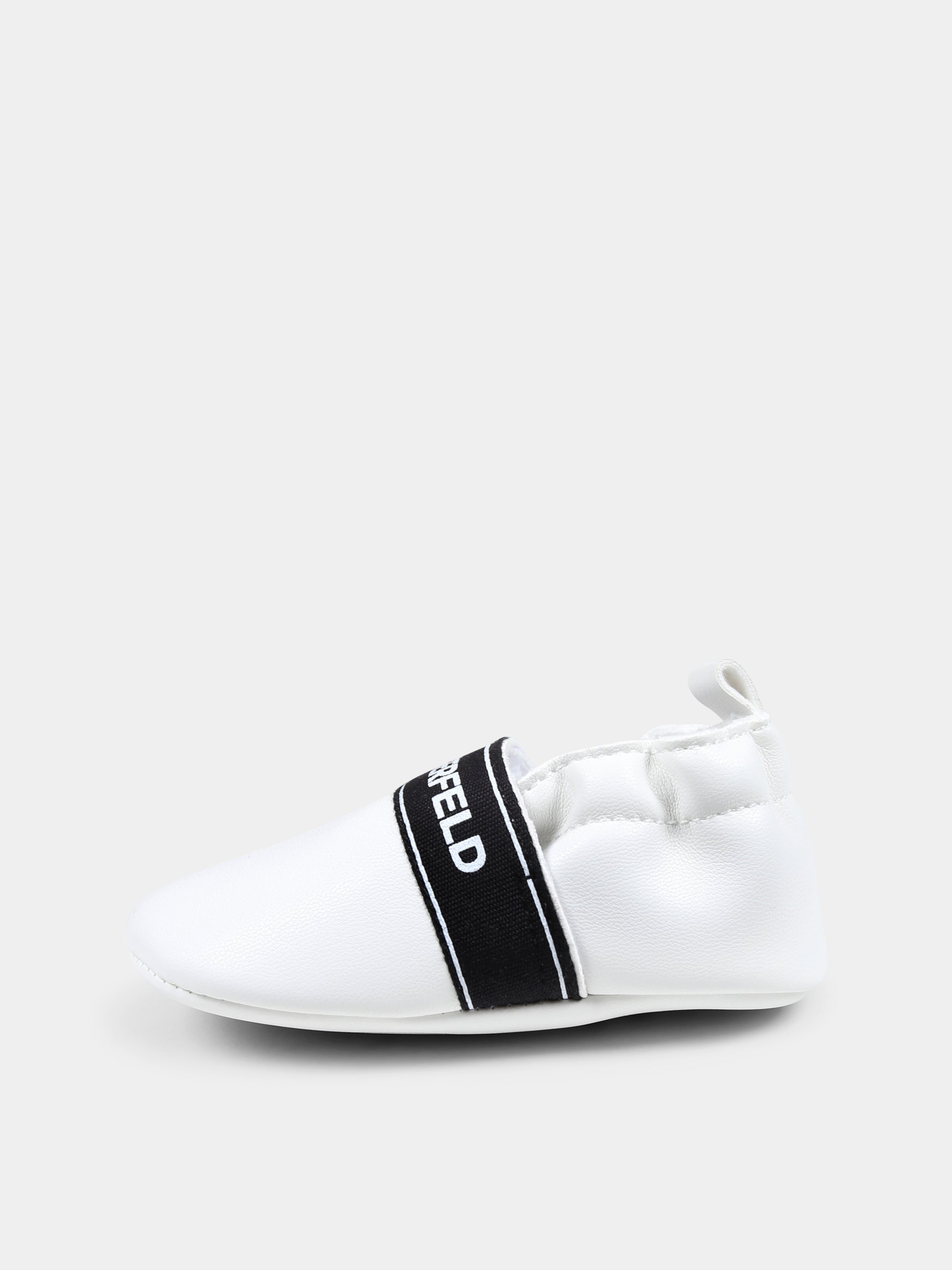 Slip on bianche per neonati con logo,Karl Lagerfeld Kids,Z30385 10P