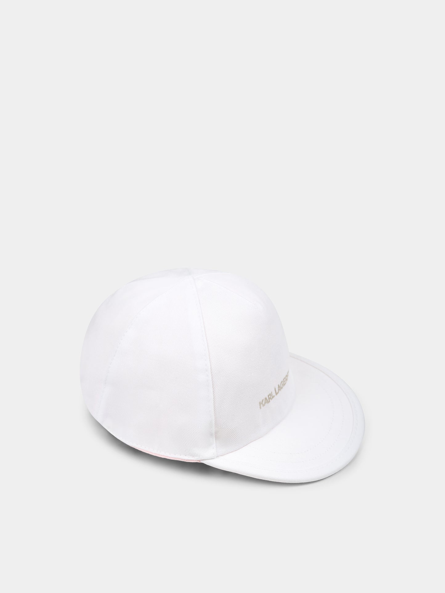 Reversible pink hat for baby girl with Choupette