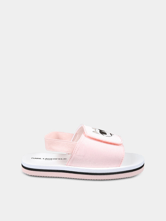 Sandali rosa per bambina con Choupette,Karl Lagerfeld Kids,Z30384 475