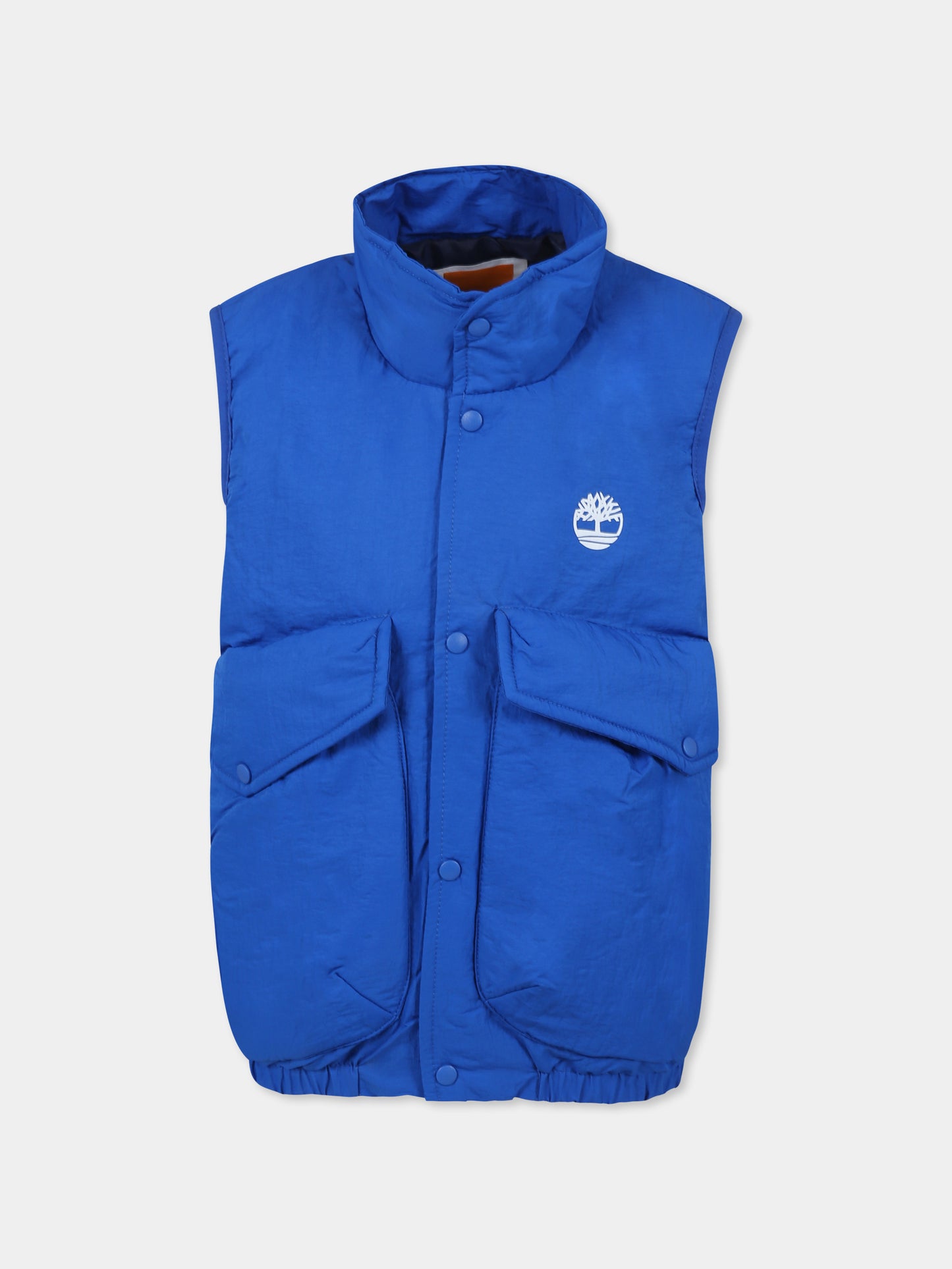 Gilet azzurro per bambino con albero,Timberland,T60480 81L