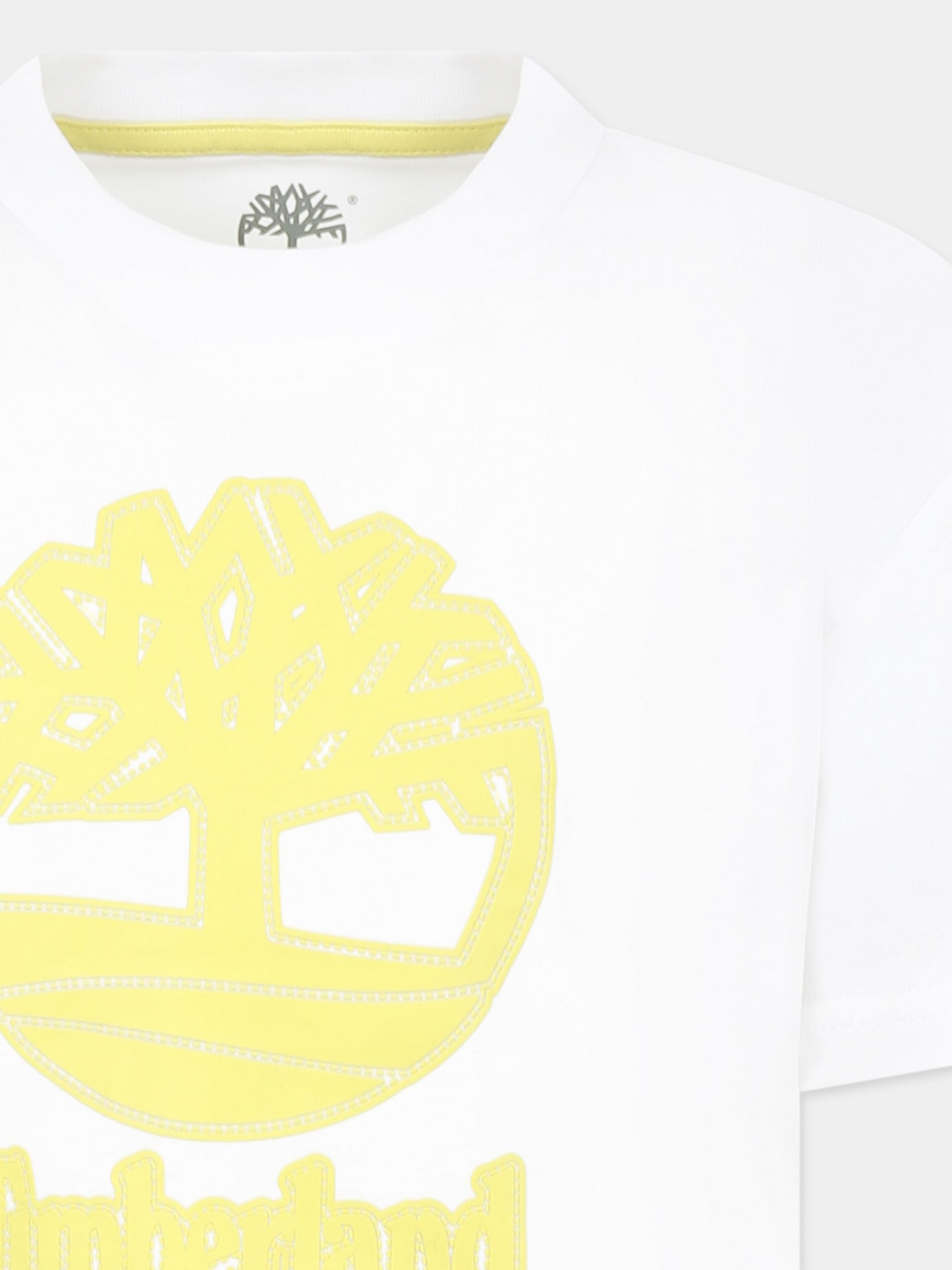 White t-shirt for  boy with logo