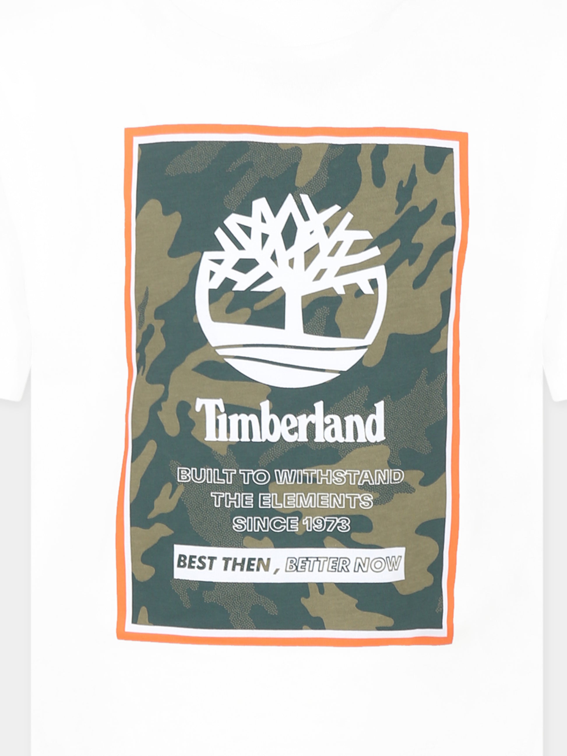 T-shirt bianca per bambino con logo,Timberland,T60427 10P
