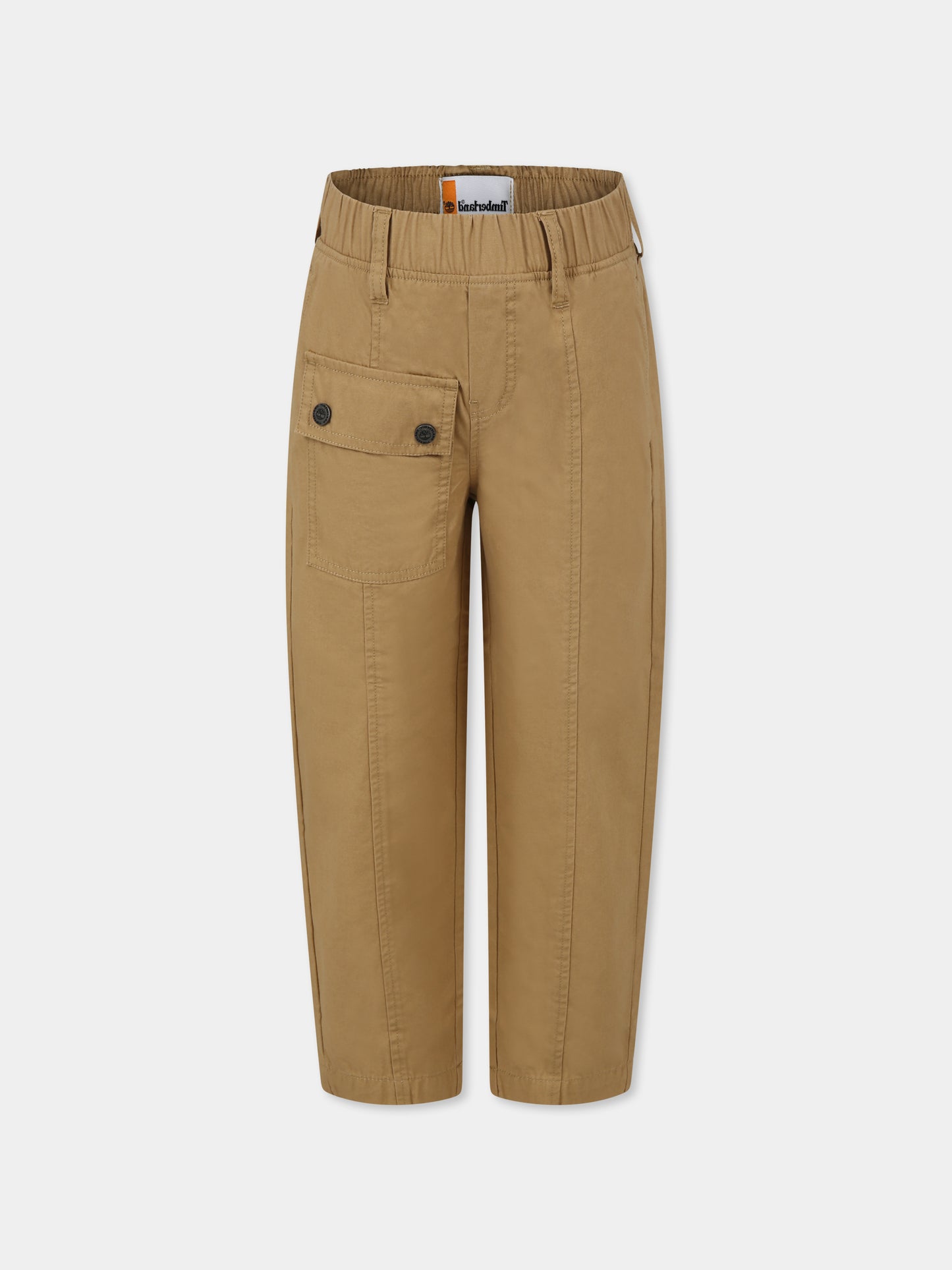 Pantaloni beige per bambino con logo,Timberland,T60465 276