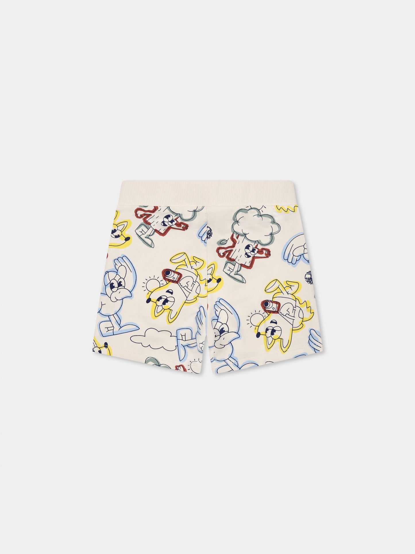 Ivory shorts for baby boy with print