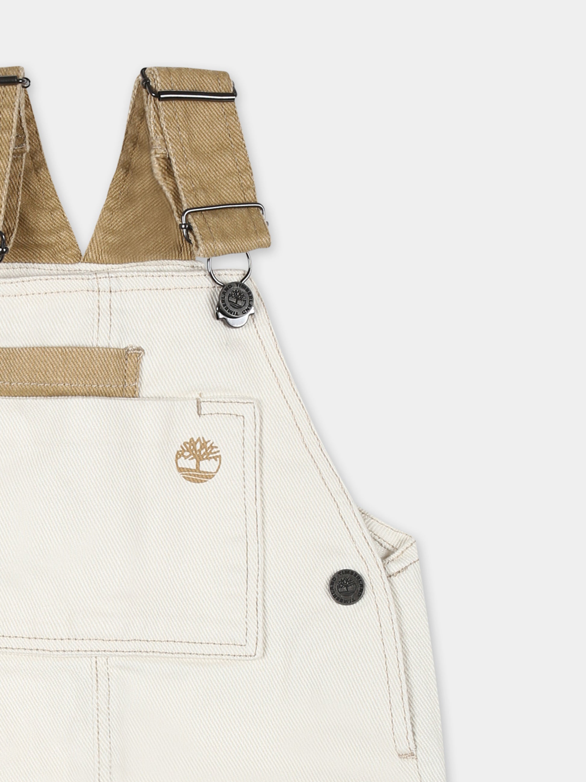 Salopette avorio per neonato con albero,Timberland,T60504 190