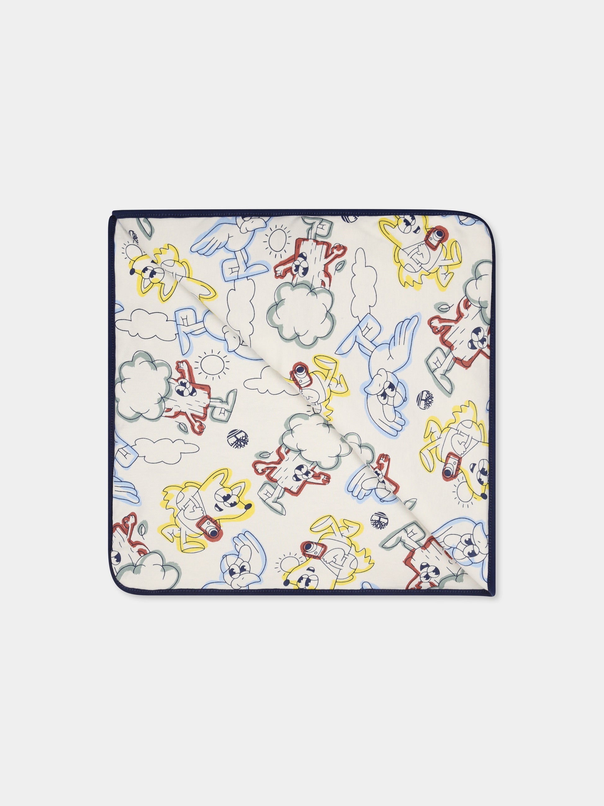 Coperta blu per neonato con albero e stampa,Timberland,T60417 190