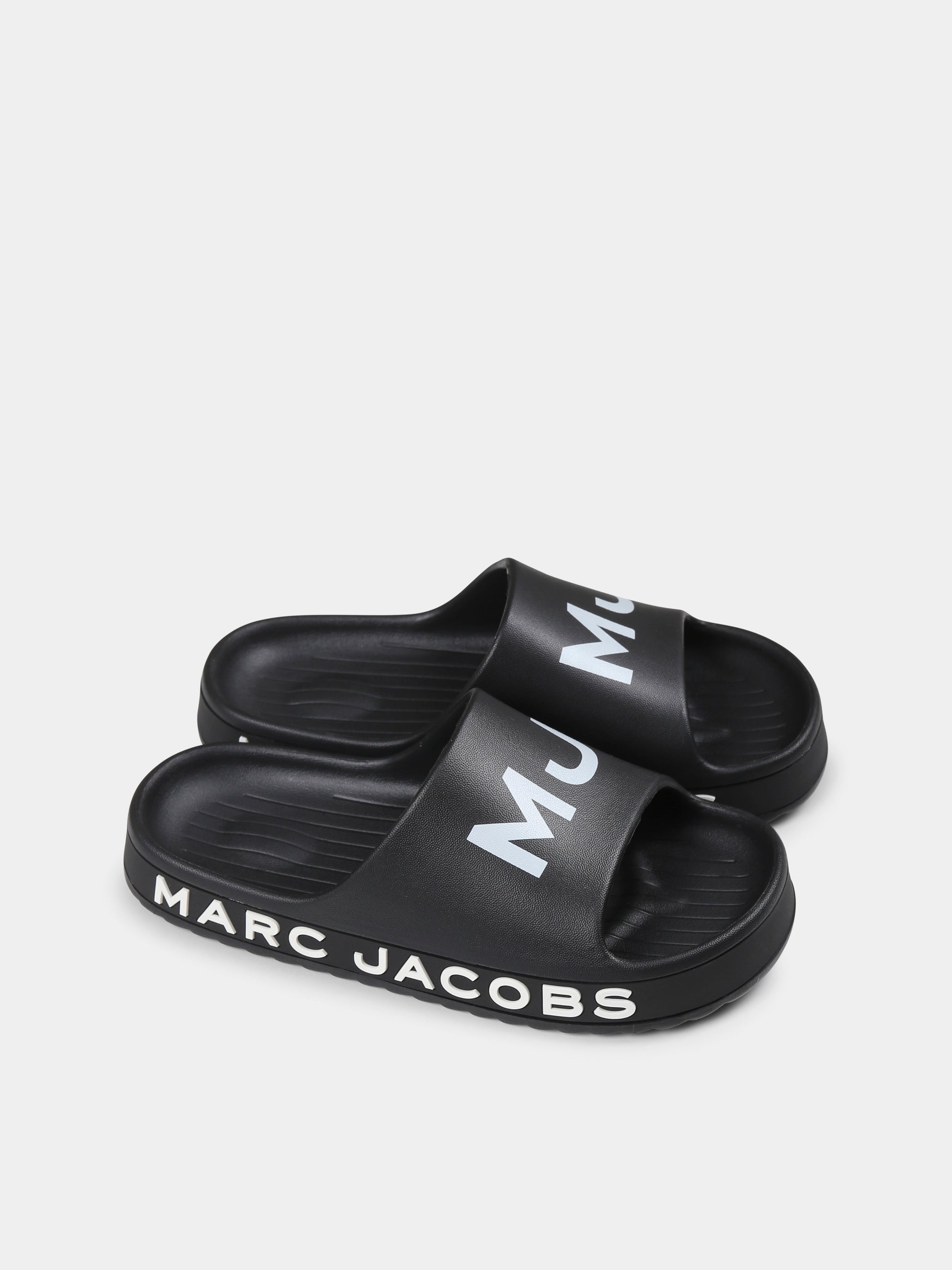 Ciabatte nere per bambini con logo,Marc Jacobs,W60407 09B