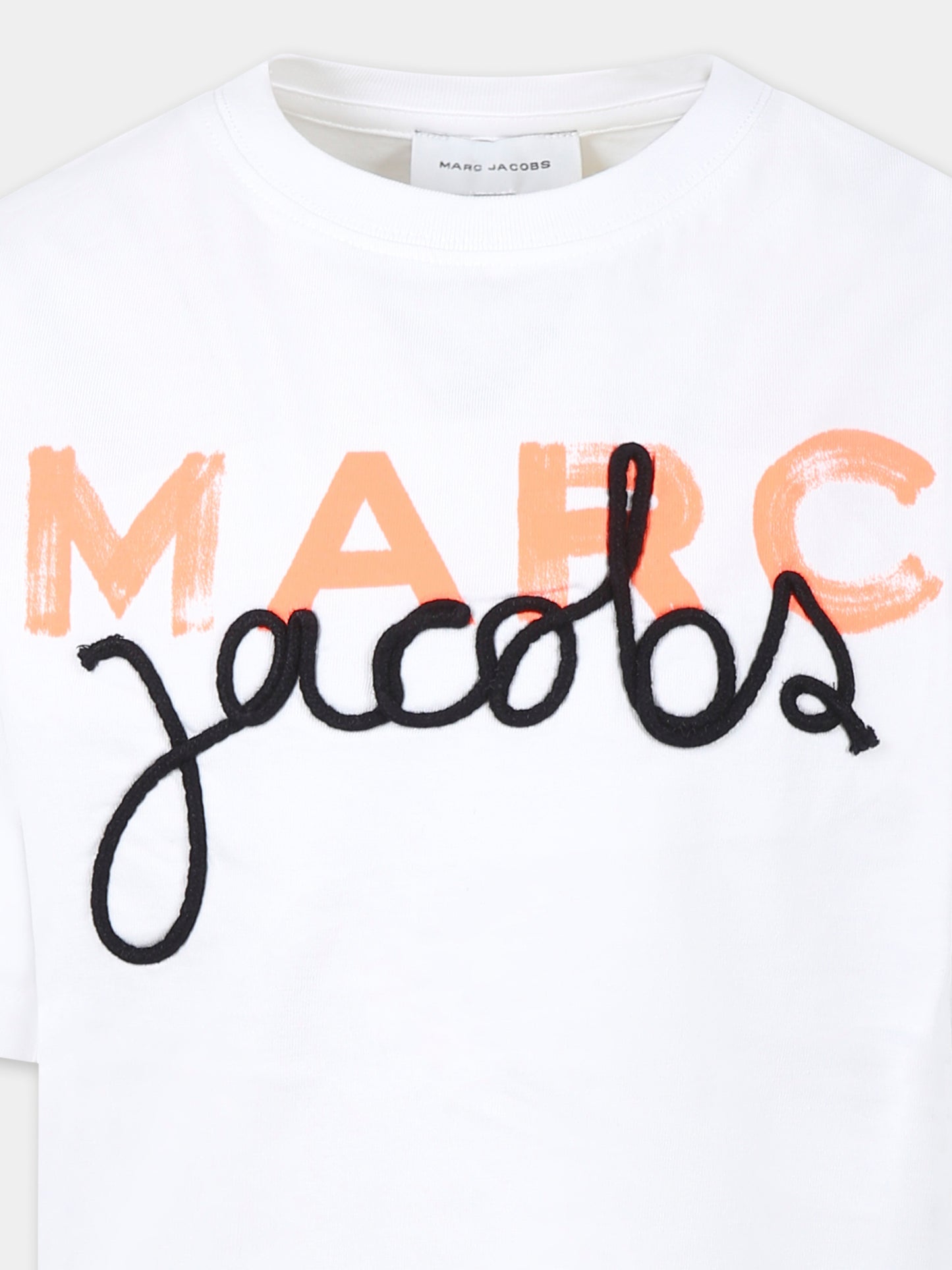 T-shirt bianca per bambini con logo,Marc Jacobs,W60455 10P