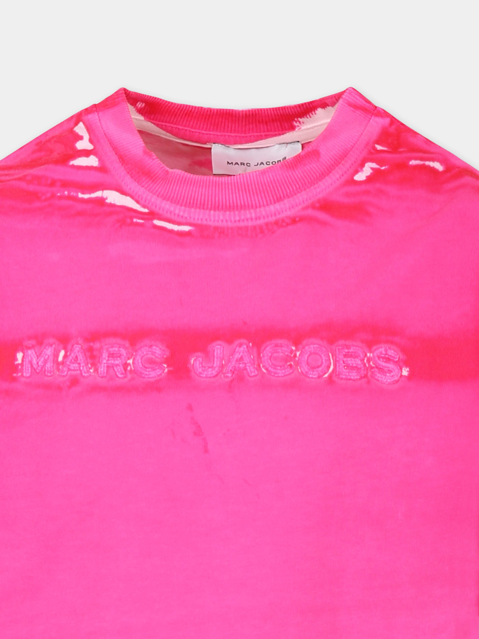 T-shirt fucsia per bambina con logo,Marc Jacobs,W60446 47M