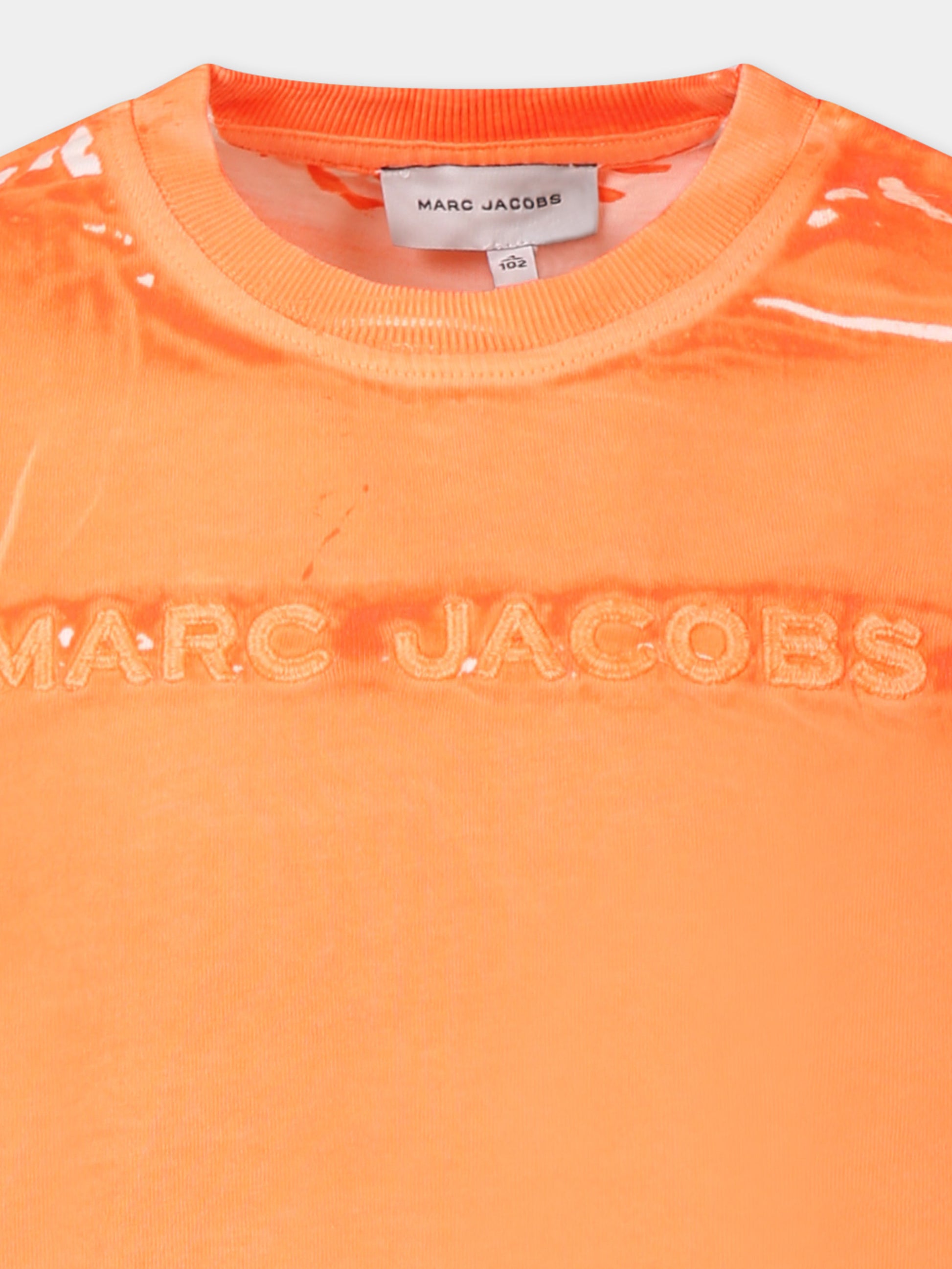 T-shirt arancione per bambini con logo,Marc Jacobs,W60446 406