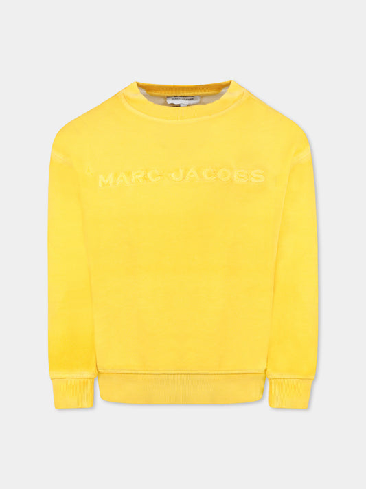 Felpa gialla per bambini con logo,Marc Jacobs,W60435 526