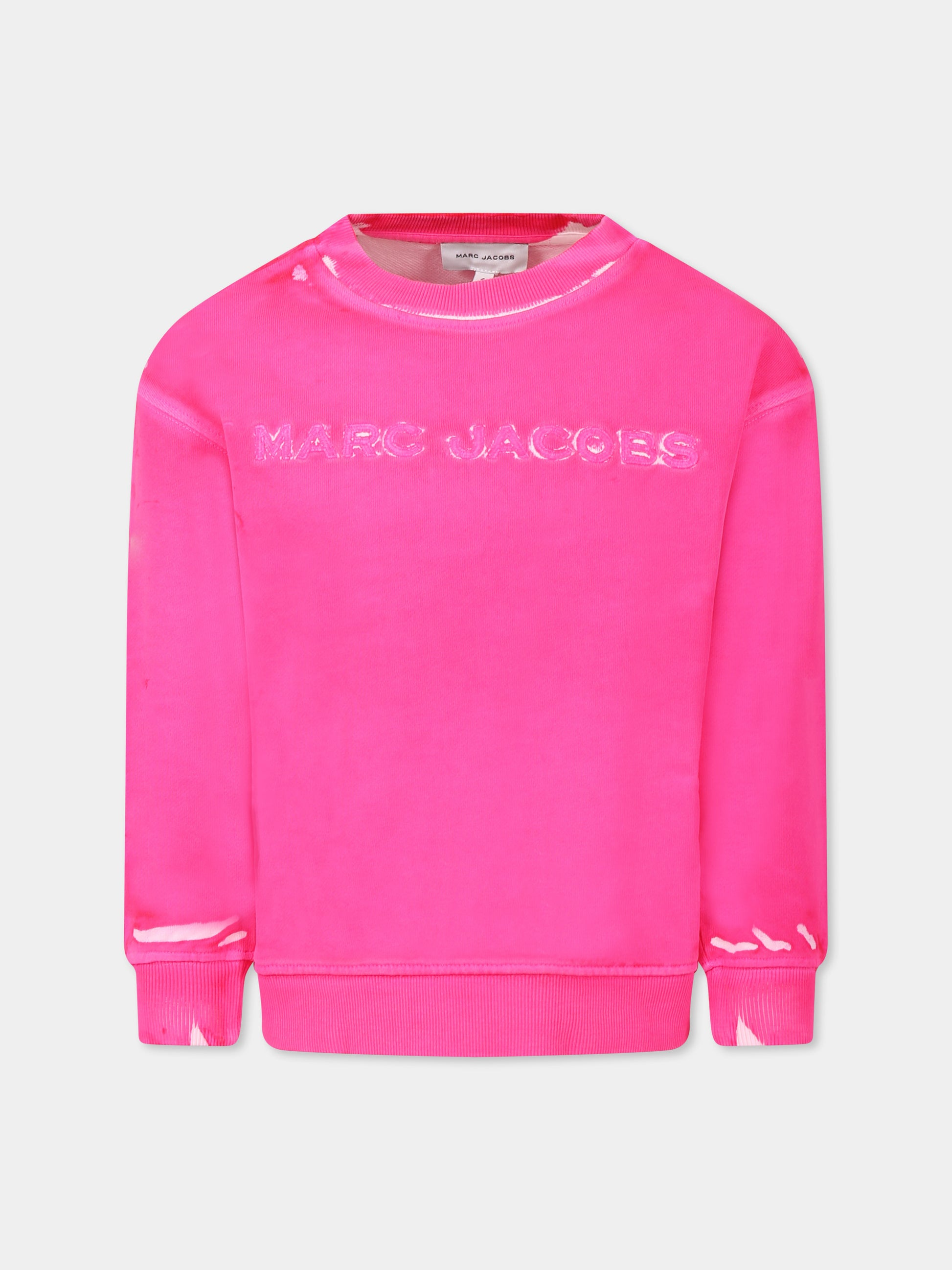 Felpa fucsia per bambina con logo,Marc Jacobs,W60435 47M