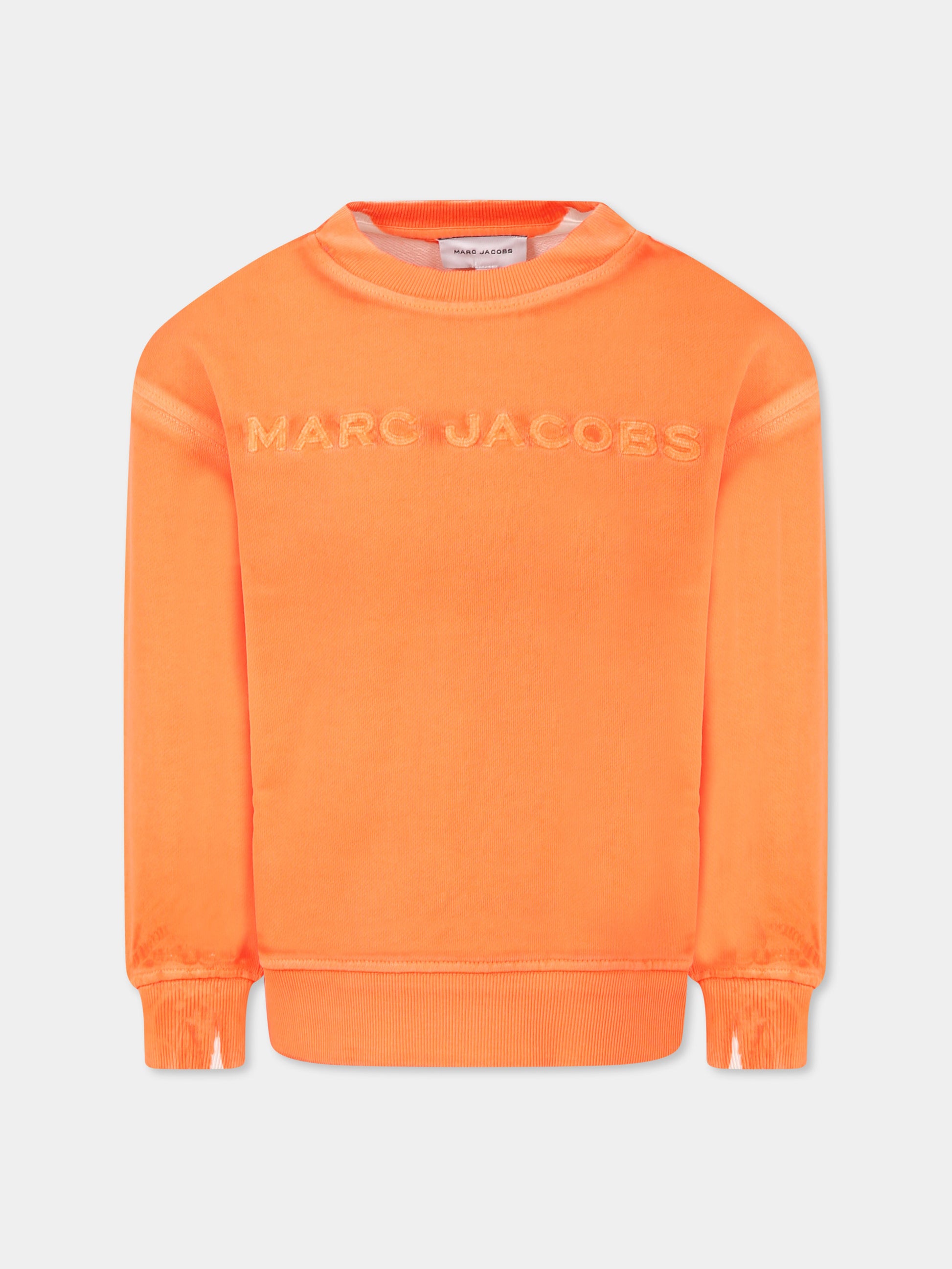 Felpa arancione per bambini con logo,Marc Jacobs,W60435 406